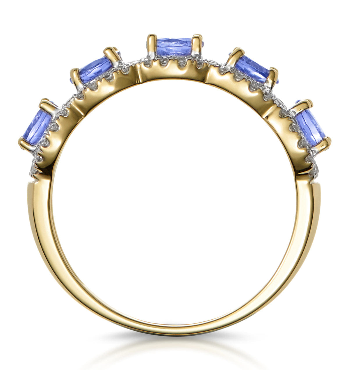 Diamond 1.20ct Tanzanite Asteria Eternity Halo Diamond Ring in 18K Gold