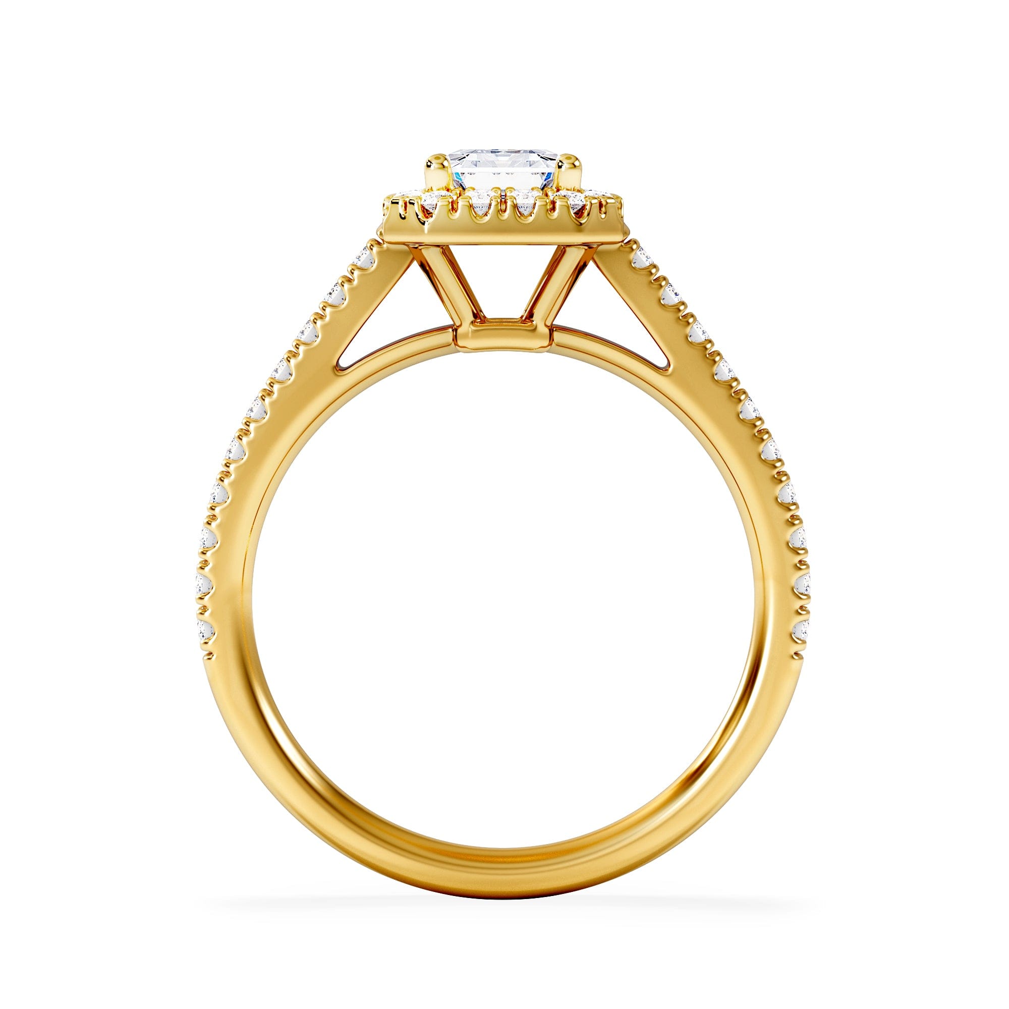 Diamond Annabelle Lab Diamond Halo Engagement Ring in 18K Gold 1.65ct F/VS1