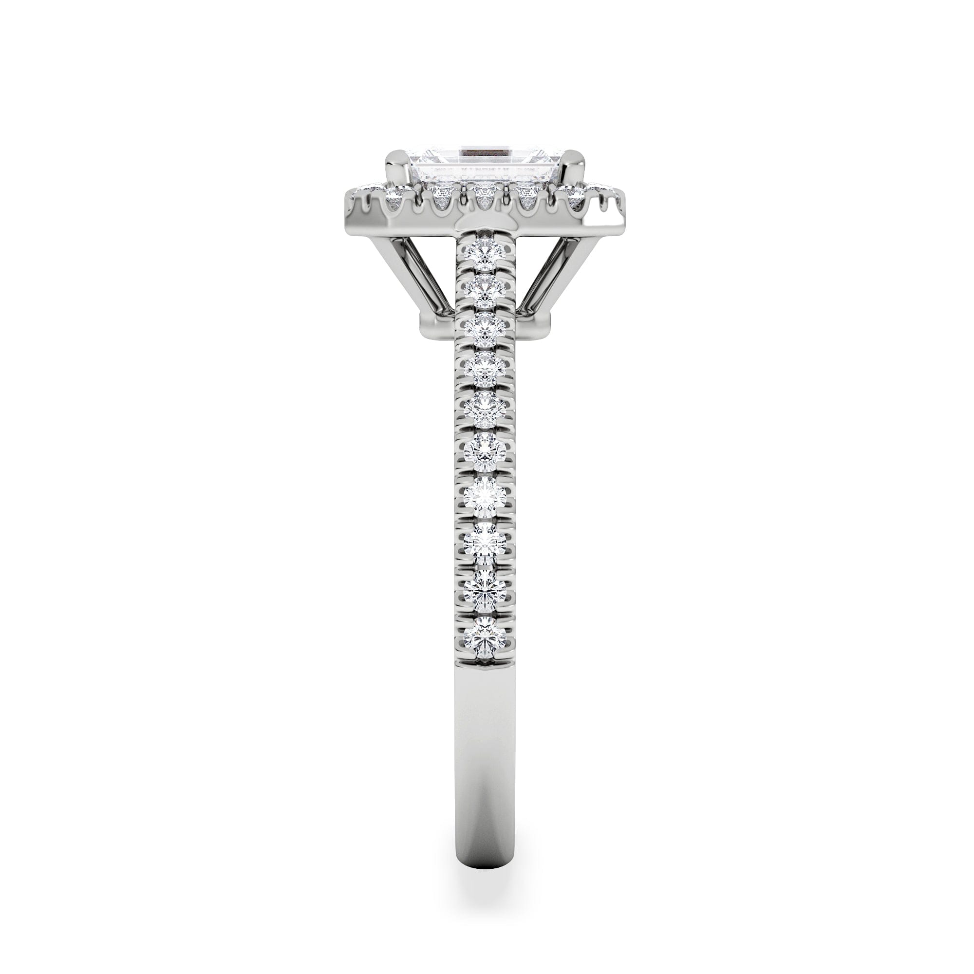Diamond Annabelle Lab Diamond Halo Engagement Ring in Platinum 1.65ct F/VS1