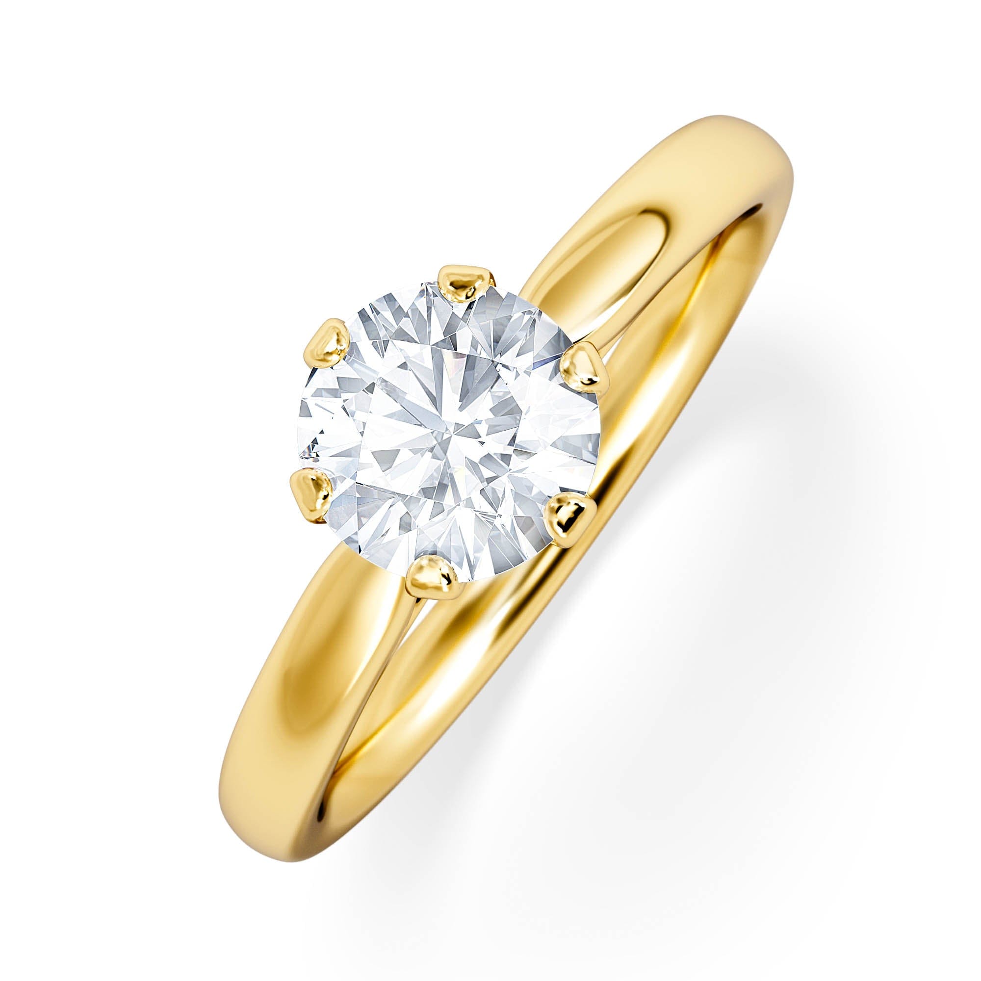 Diamond 1 Carat Diamond Engagement Ring Low Set Chloe Lab F/VS1 18K Gold