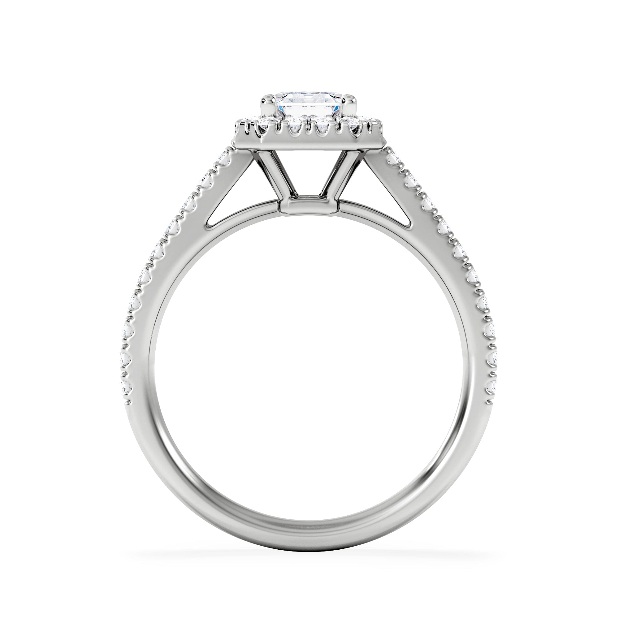 Diamond Annabelle Lab Diamond Halo Engagement Ring 18K White Gold 1.65ct F/VS1
