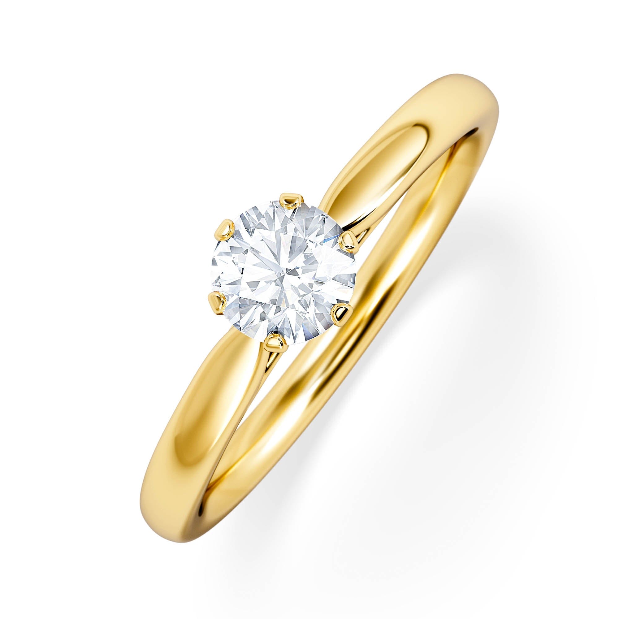 Diamond Half Carat Diamond Engagement Ring Low Chloe Lab F/VS1 18K Gold