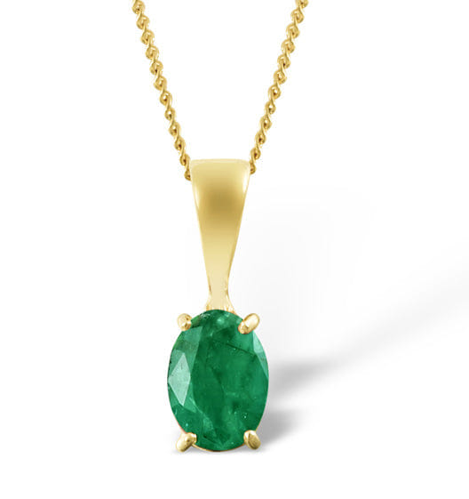 Yellow Emerald 0.76CT 9K Yellow Gold Pendant Necklace