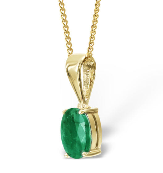 Yellow Emerald 0.76CT 9K Yellow Gold Pendant Necklace