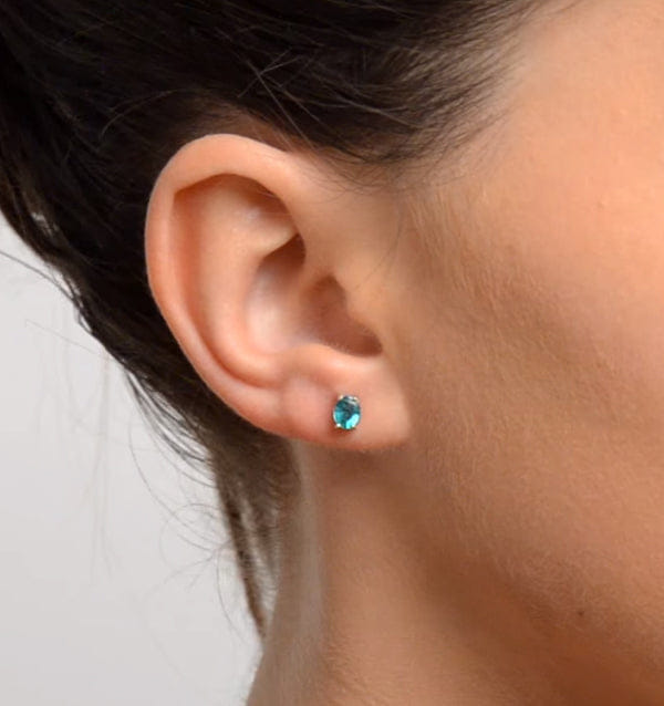 WHITE* Emerald 5 x 4 mm 0.70ct 9K White Gold Earrings
