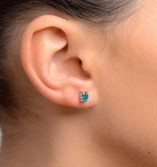 WHITE* Emerald 5 x 4 mm 0.70ct 9K White Gold Earrings
