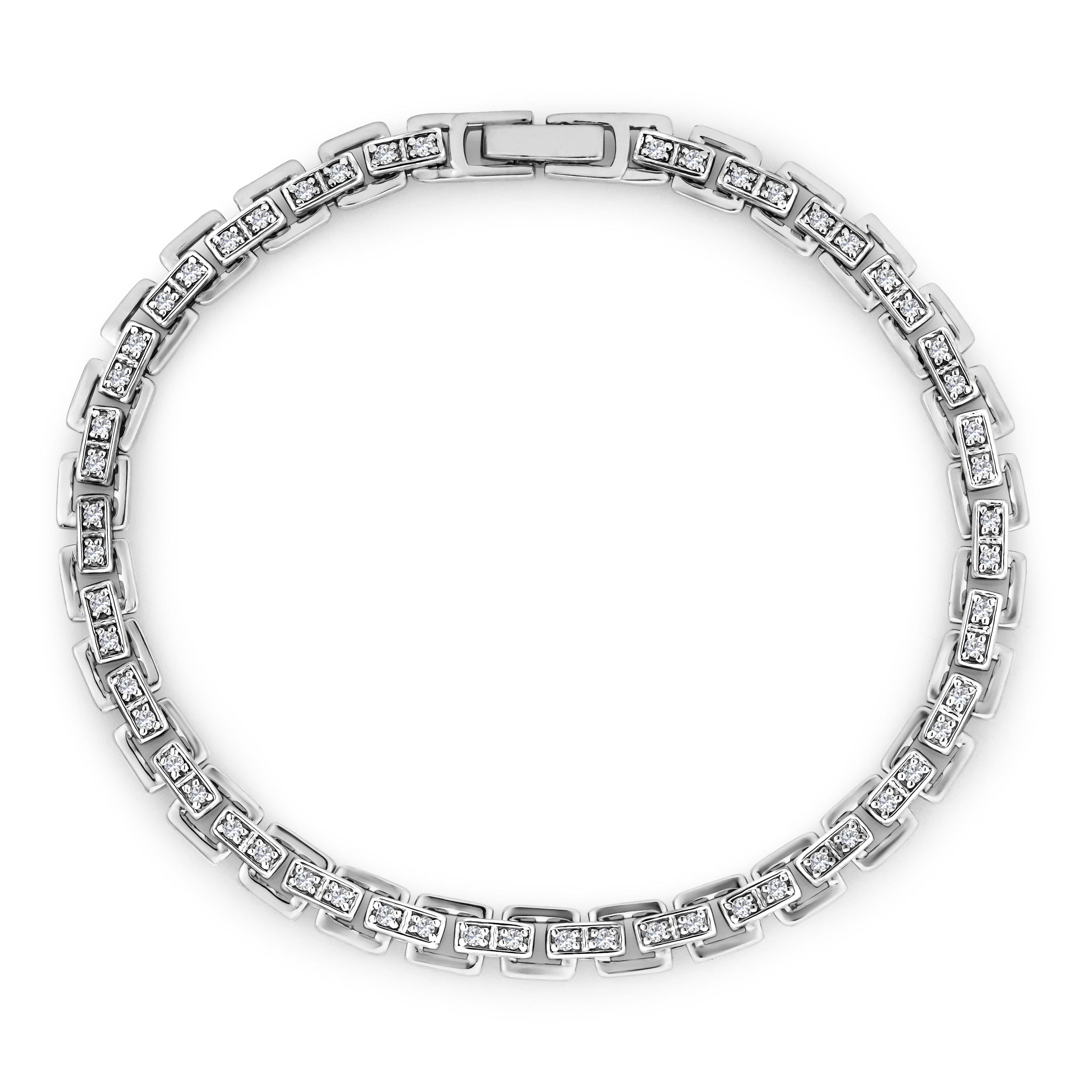 Diamond 8 Inch Havana Lab Men Diamond Box Set Bracelet 0.85ct in 925 Silver