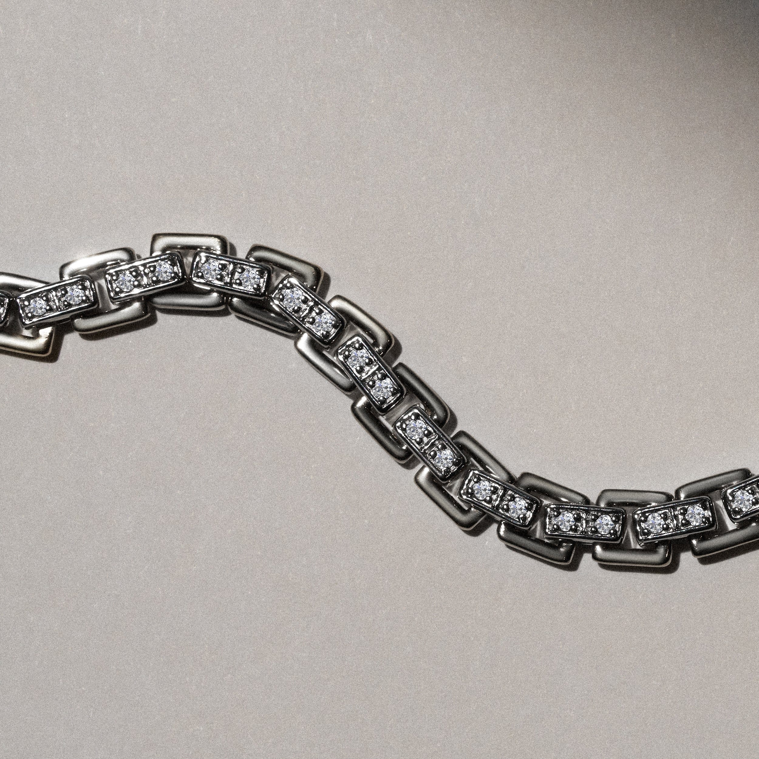 Diamond 8 Inch Havana Lab Men Diamond Box Set Bracelet 0.85ct in 925 Silver