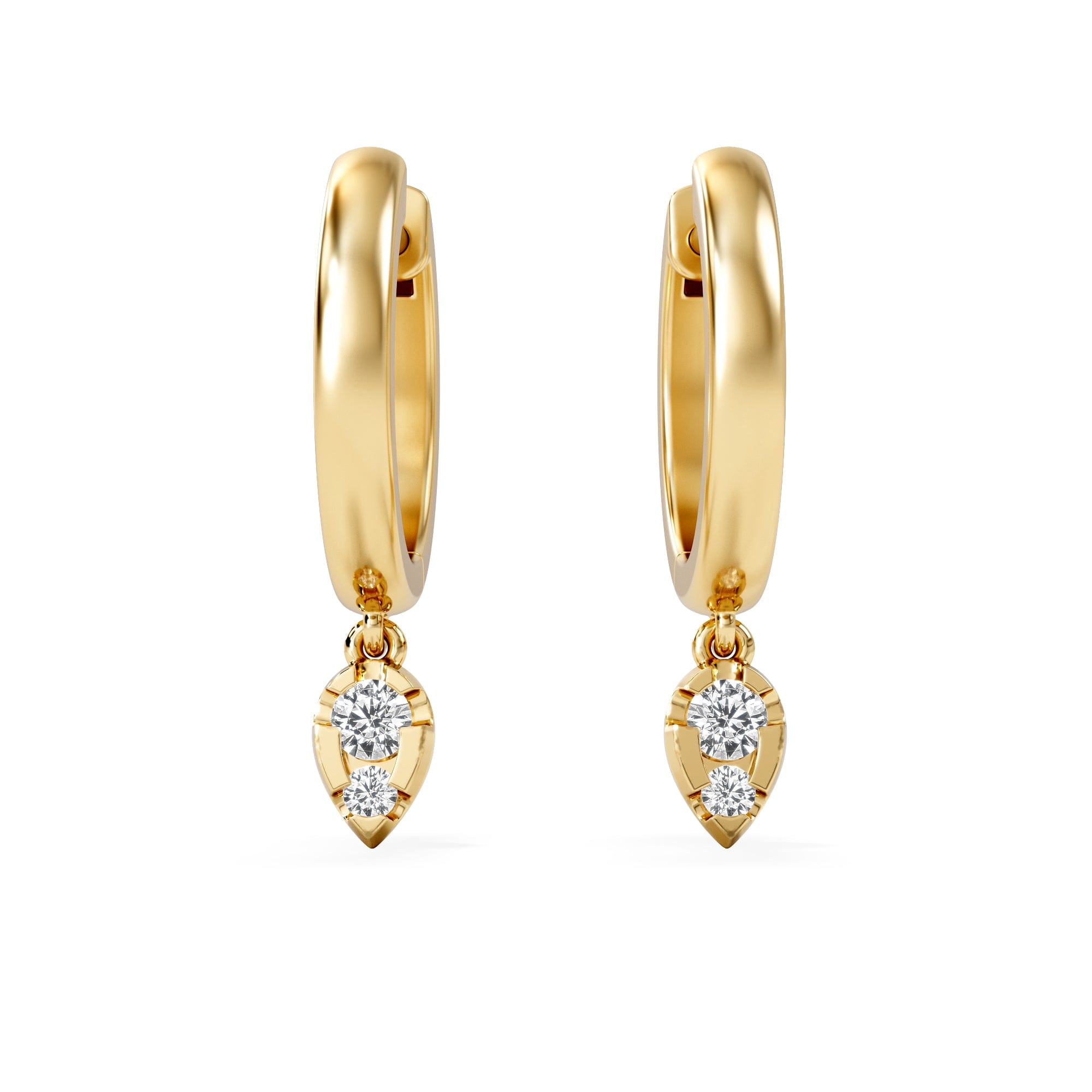 Diamond Lab Diamond 0.15ct Marquise Drop Huggies in 18K Gold Vermeil