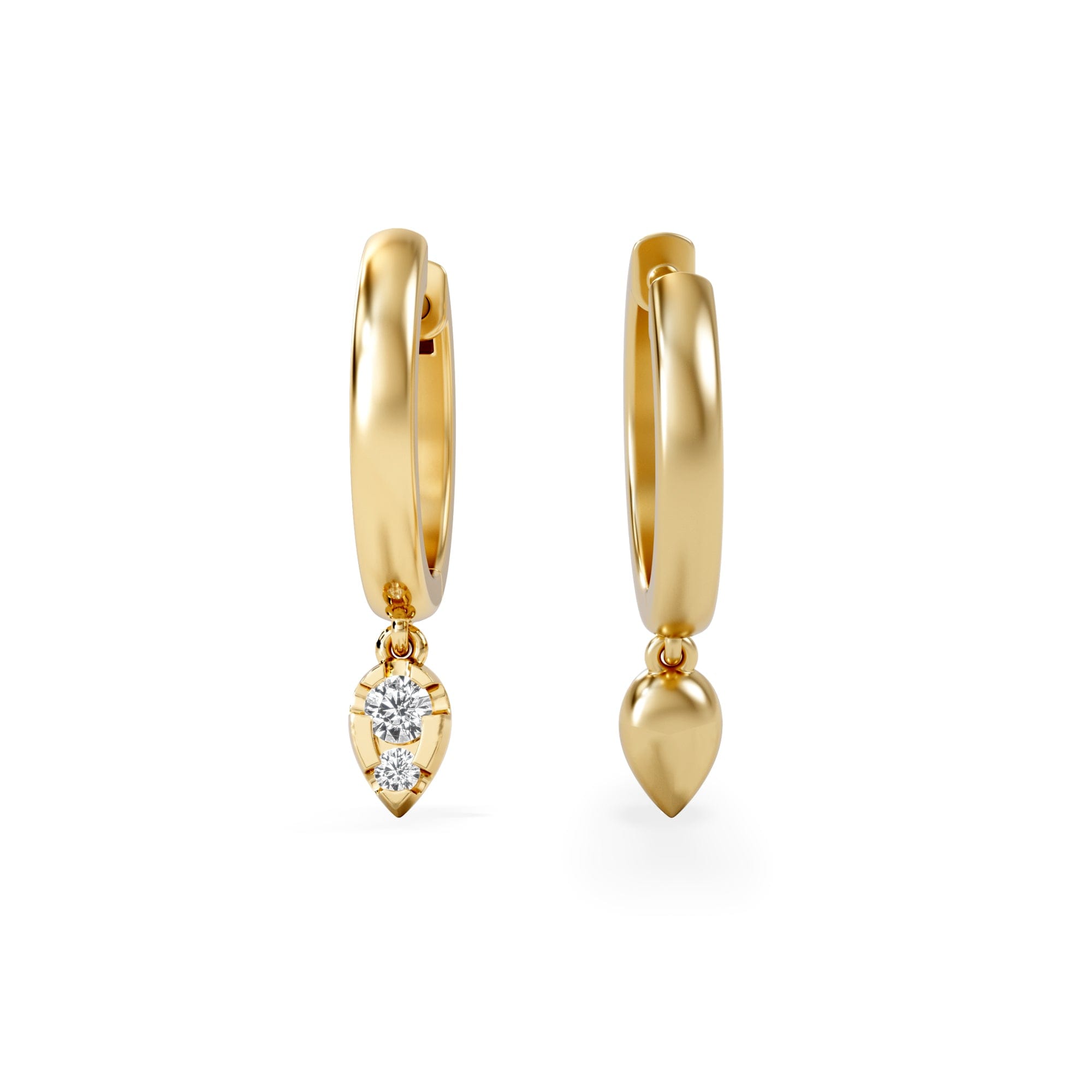 Diamond Lab Diamond 0.15ct Marquise Drop Huggies in 18K Gold Vermeil