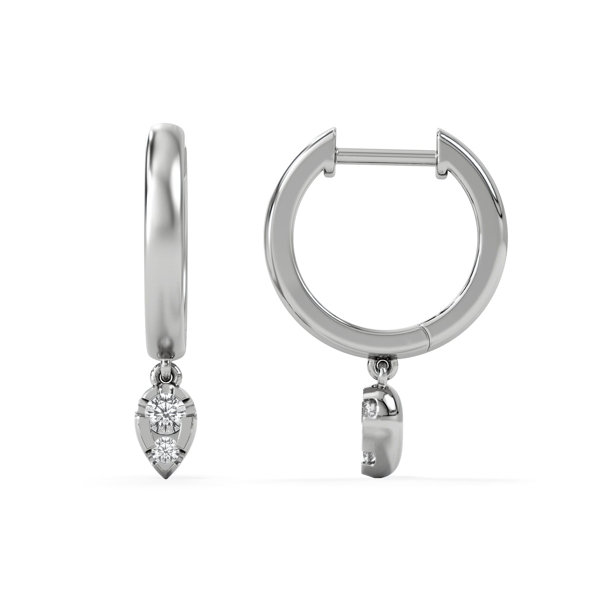 Diamond Lab Diamond 0.15ct Marquise Drop Huggies in 925 Silver