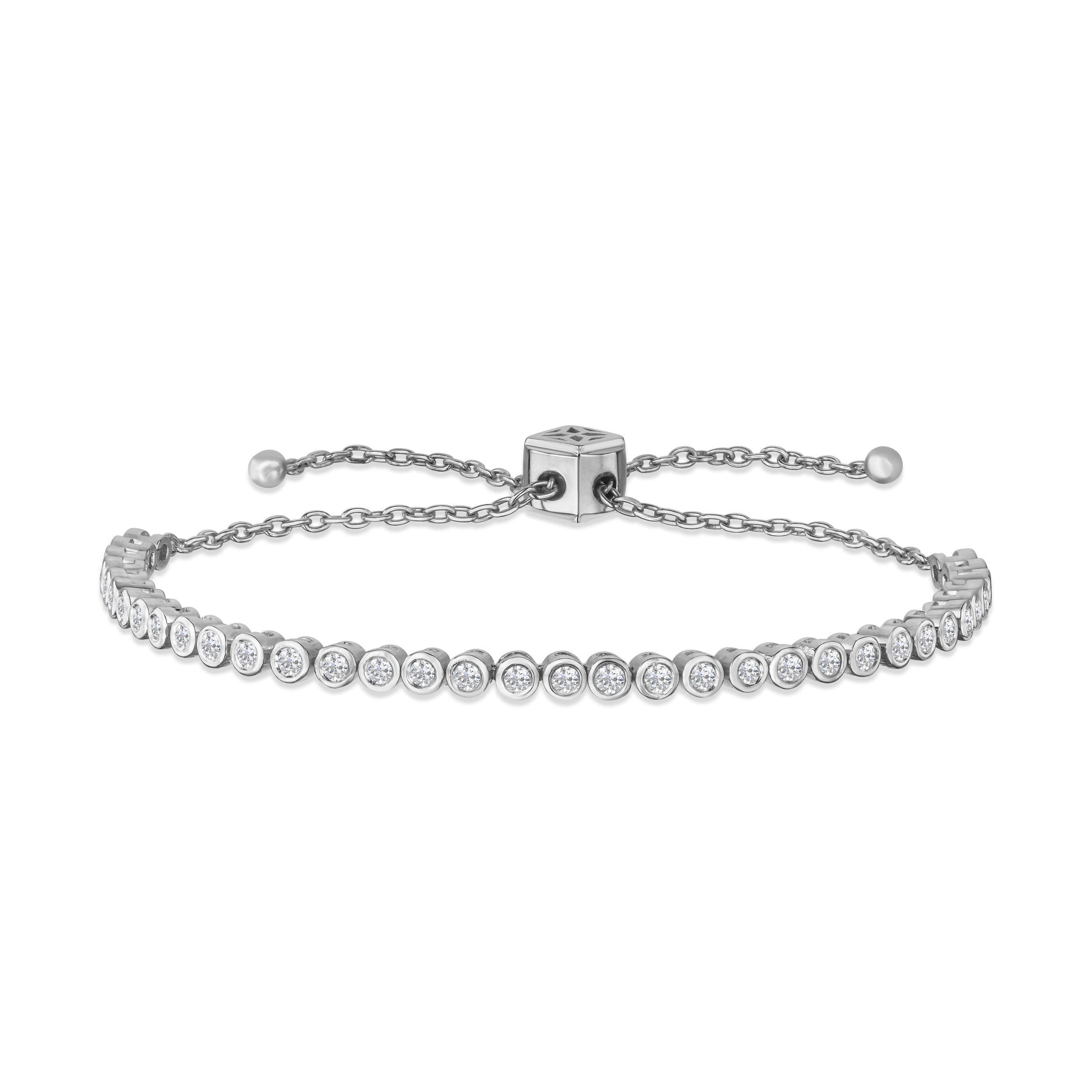 Diamond Lab Diamond Bezel Rubover Tennis Bracelet 0.50ct in 925 Silver