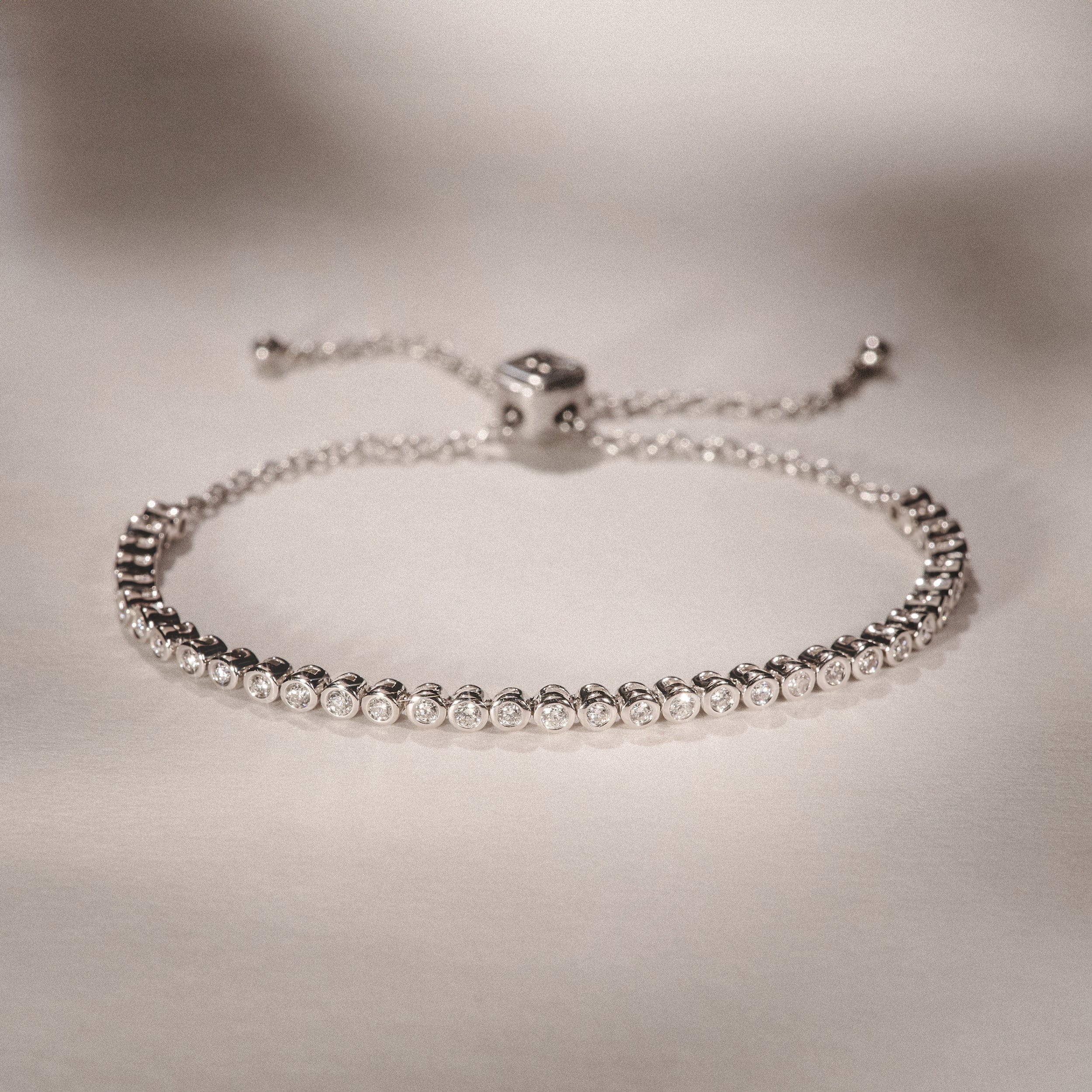 Diamond Lab Diamond Bezel Rubover Tennis Bracelet 0.50ct in 925 Silver