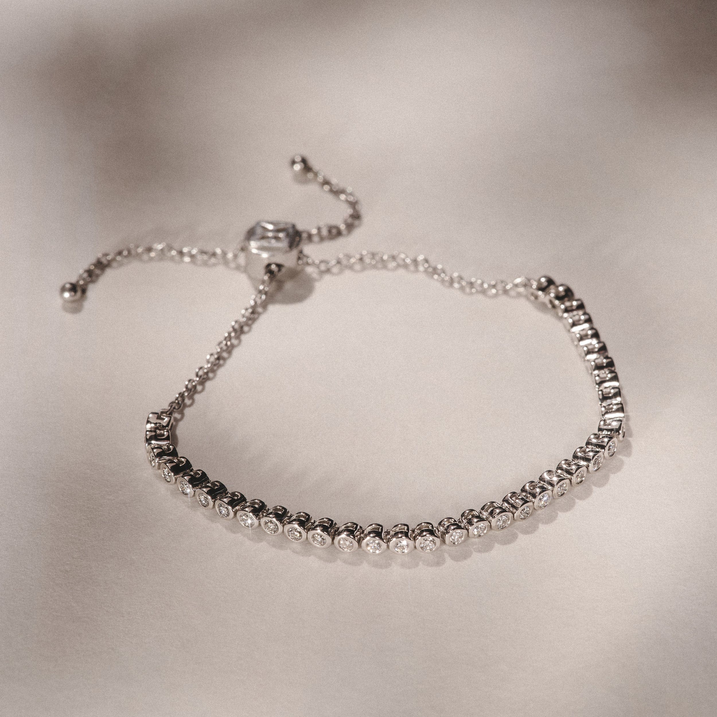 Diamond Lab Diamond Bezel Rubover Tennis Bracelet 0.50ct in 925 Silver