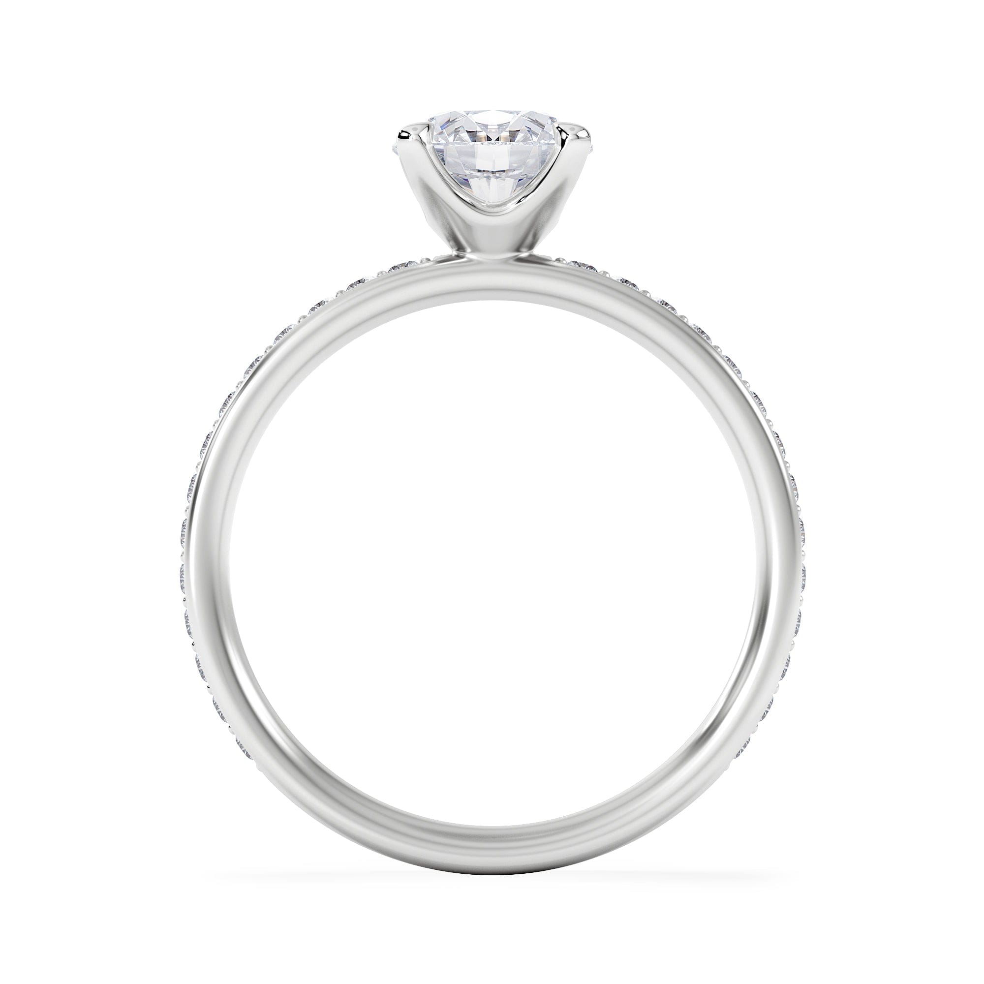 Solitaire Origin 1.25ct Round Cut Lab Diamond Solitaire Engagement Ring with Side Stones in Platinum