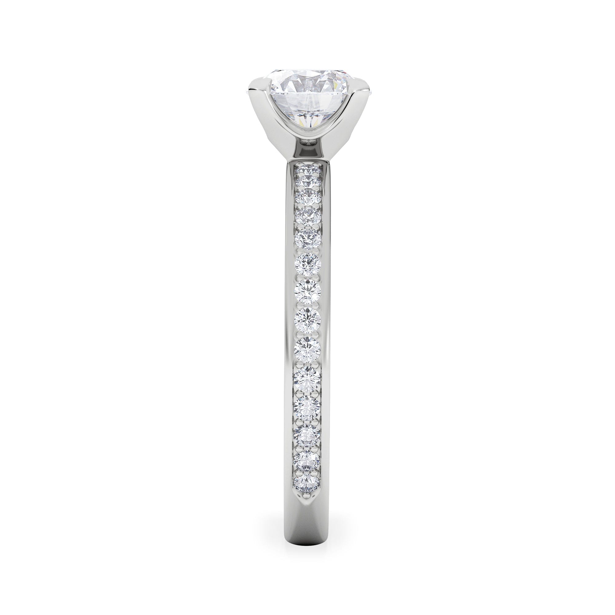 Solitaire Origin 1.25ct Round Cut Lab Diamond Solitaire Engagement Ring with Side Stones in Platinum