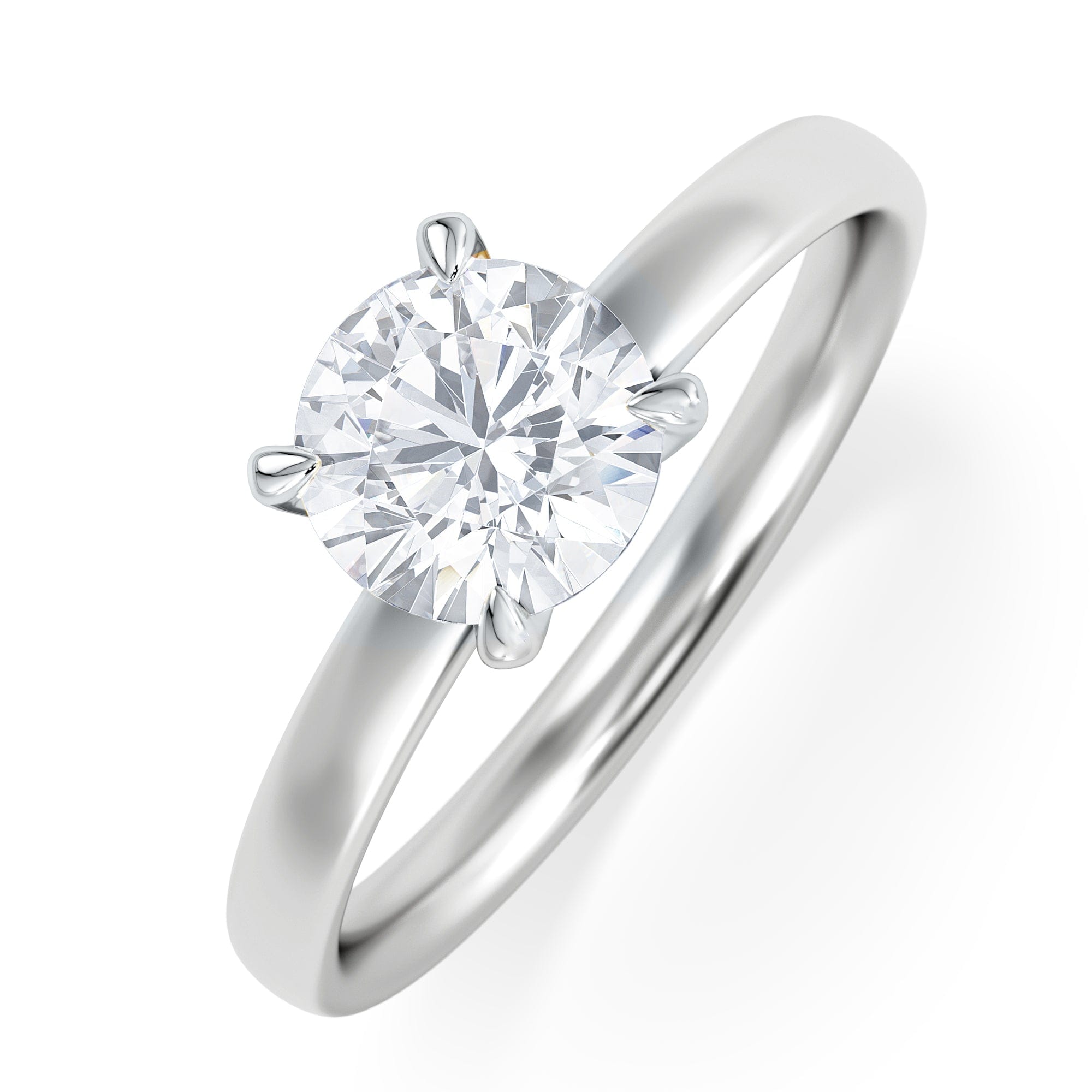 Solitaire Origin 1.00ct Round Cut Lab Diamond Solitaire Engagement Ring in Platinum