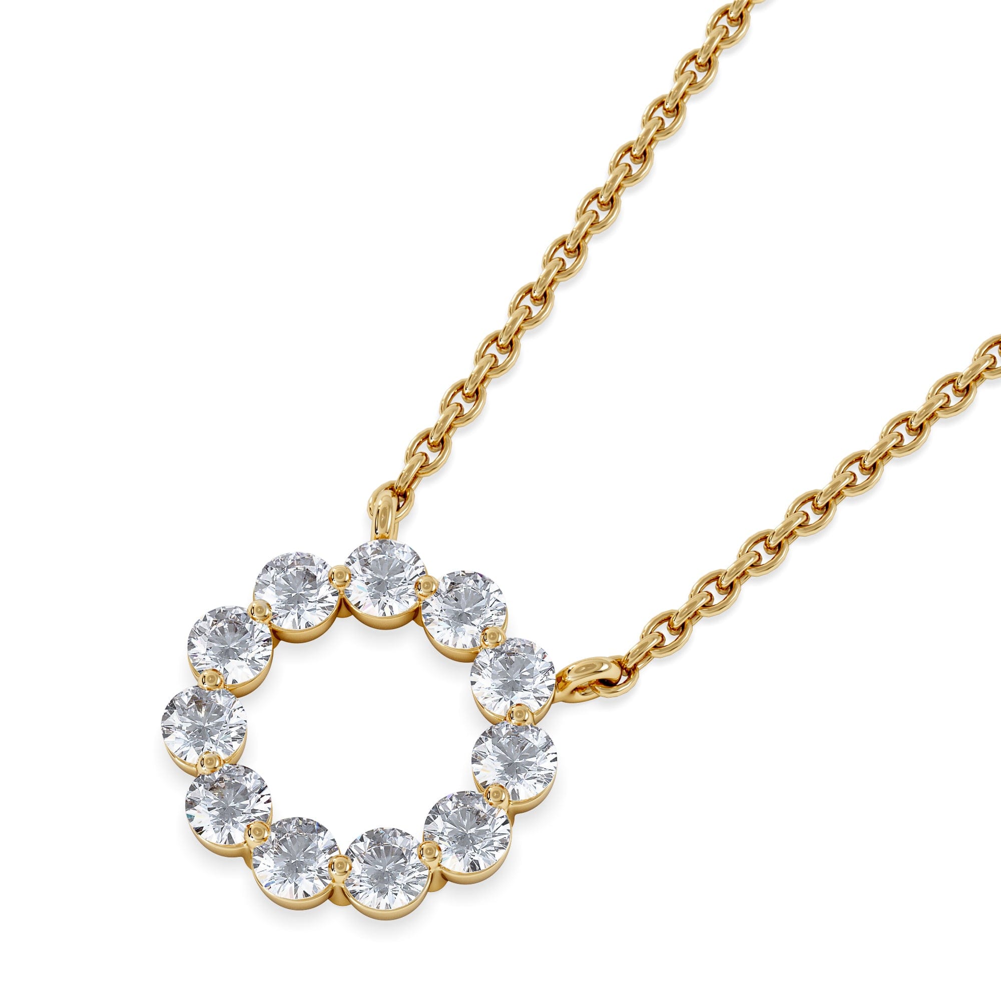 Diamond Lab Diamond Eternal Glow Circles Necklace 0.35ct in 18K Gold Vermeil