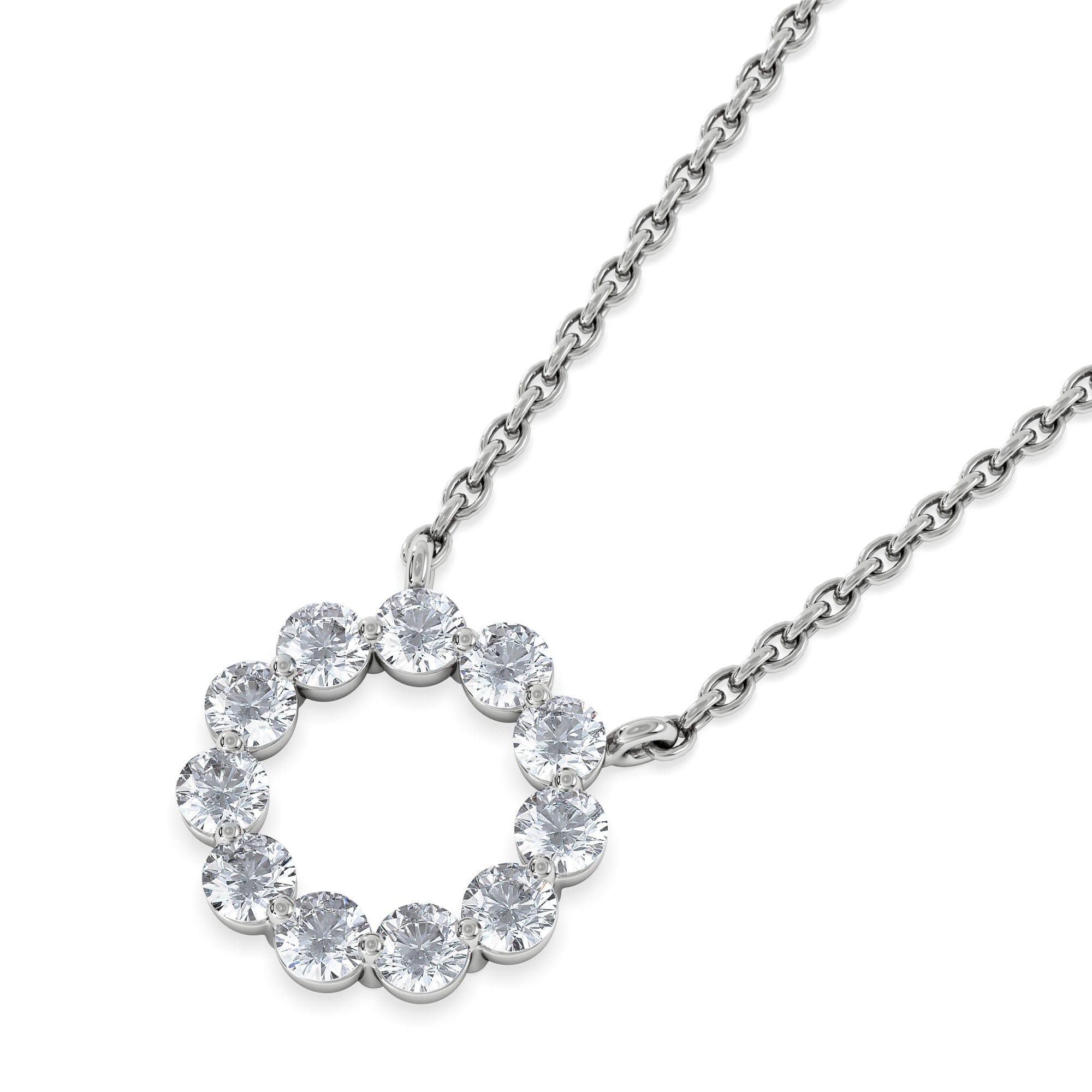 Diamond Lab Diamond Eternal Glow Circles Necklace 0.35ct in 925 Silver