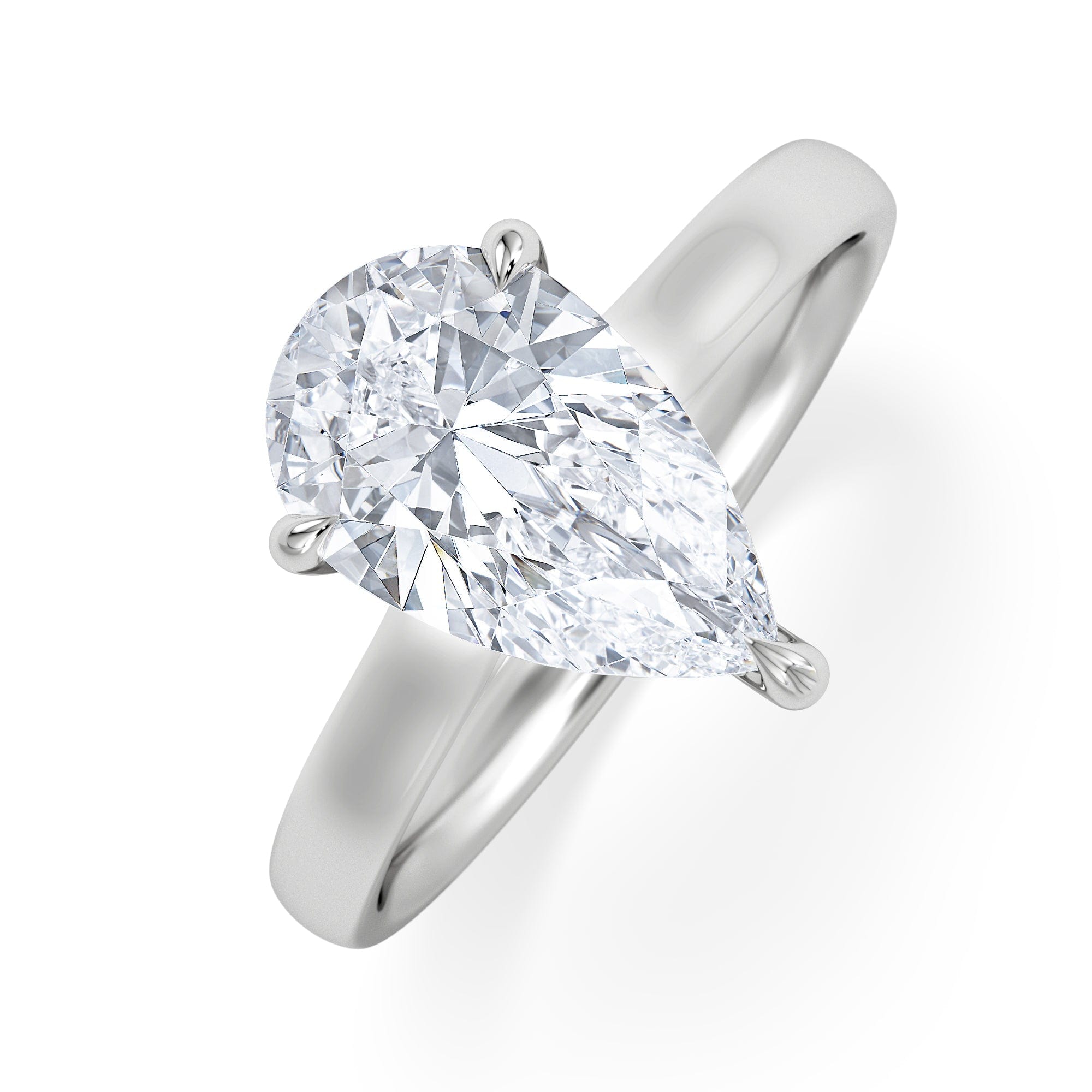 Diamond Amora Pear 2.00ct Lab Diamond Engagement Ring F/VS Set in Platinum
