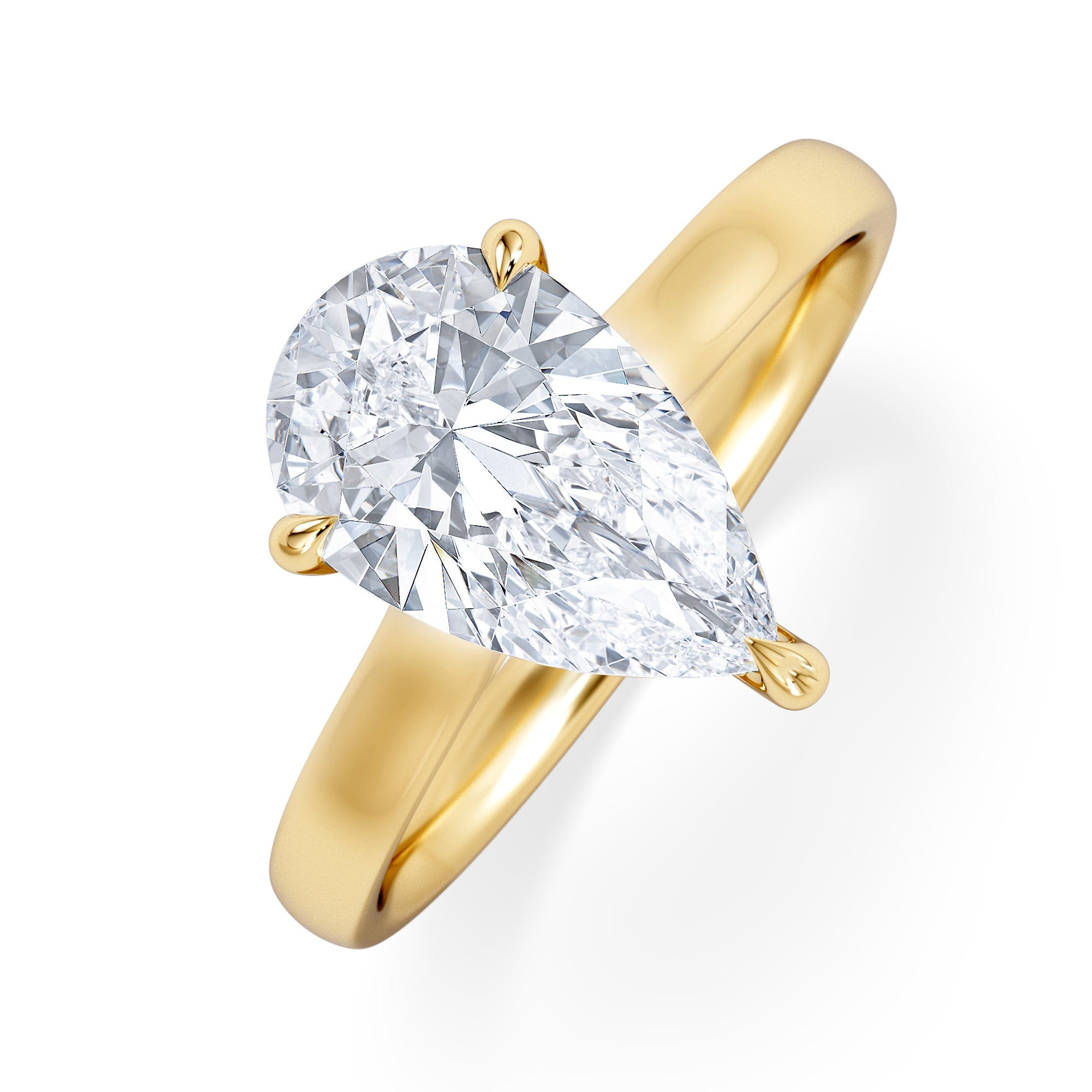 Diamond Amora Pear 2.00ct Lab Diamond Engagement Ring F/VS Set in 18K Gold