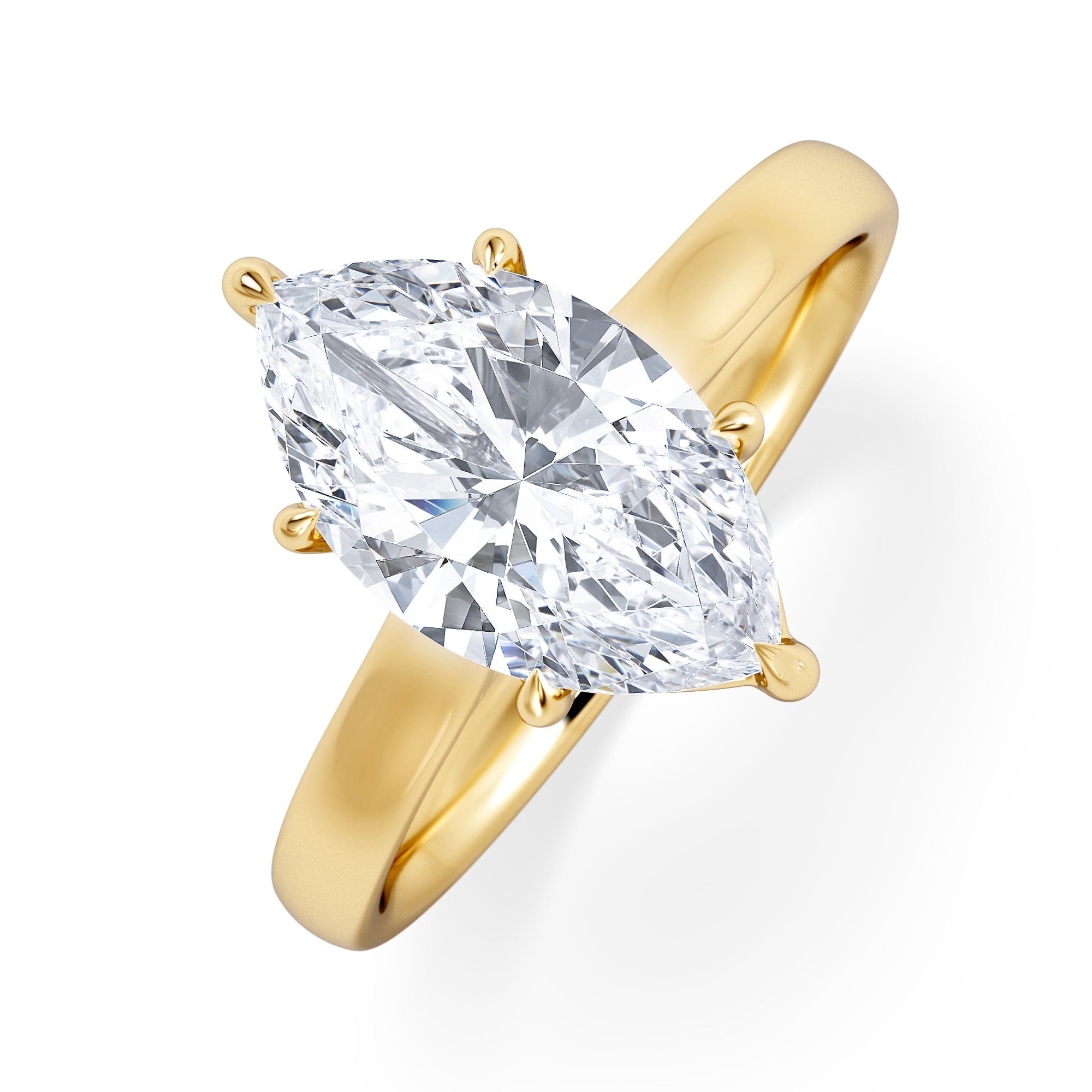Diamond Amora Marquise 2.00ct Lab Diamond Engagement Ring F/VS Set in 18K Gold