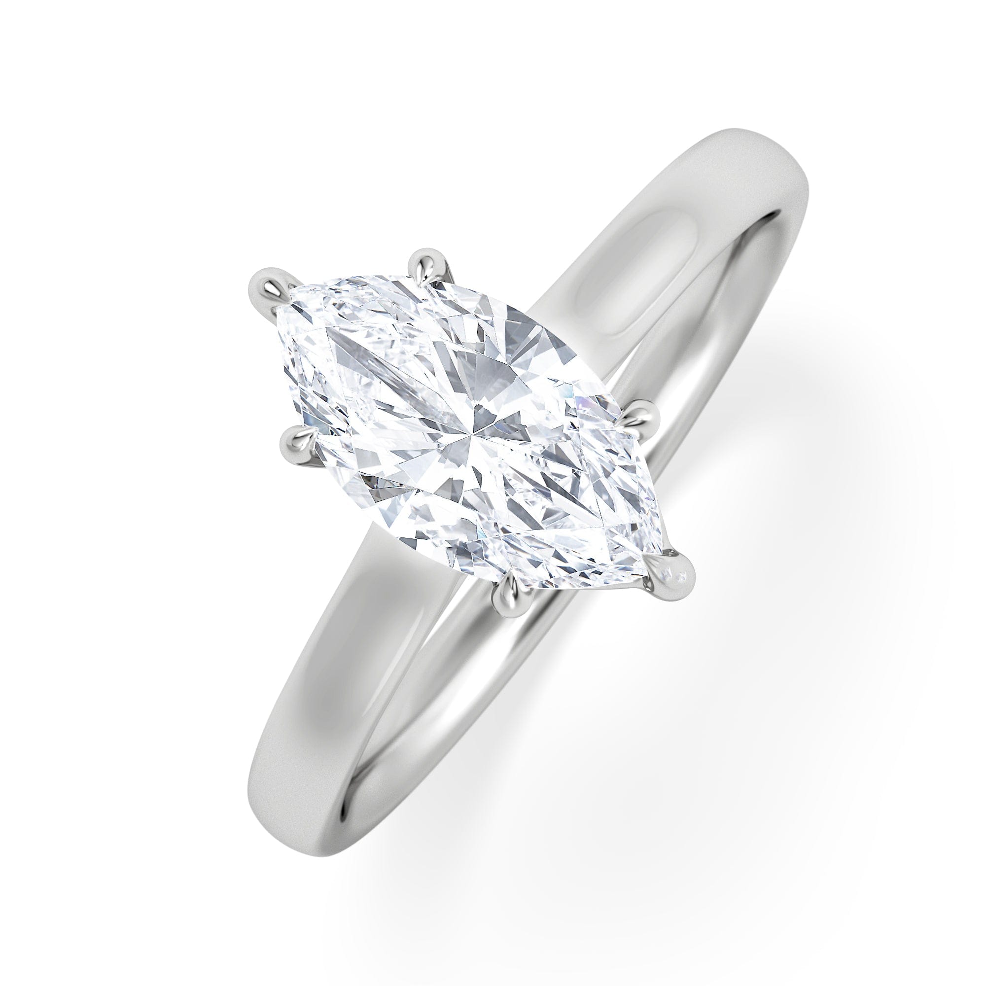 Diamond Amora Marquise 1.00ct Lab Diamond Engagement Ring F/VS Set in Platinum