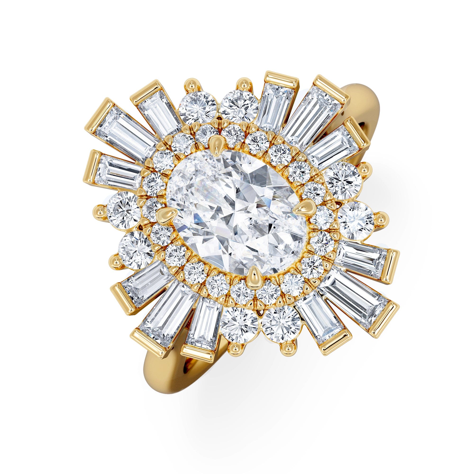 Diamond The Radiance Lab Diamond Ring 2.00ct H/SI SetI in 9K Gold