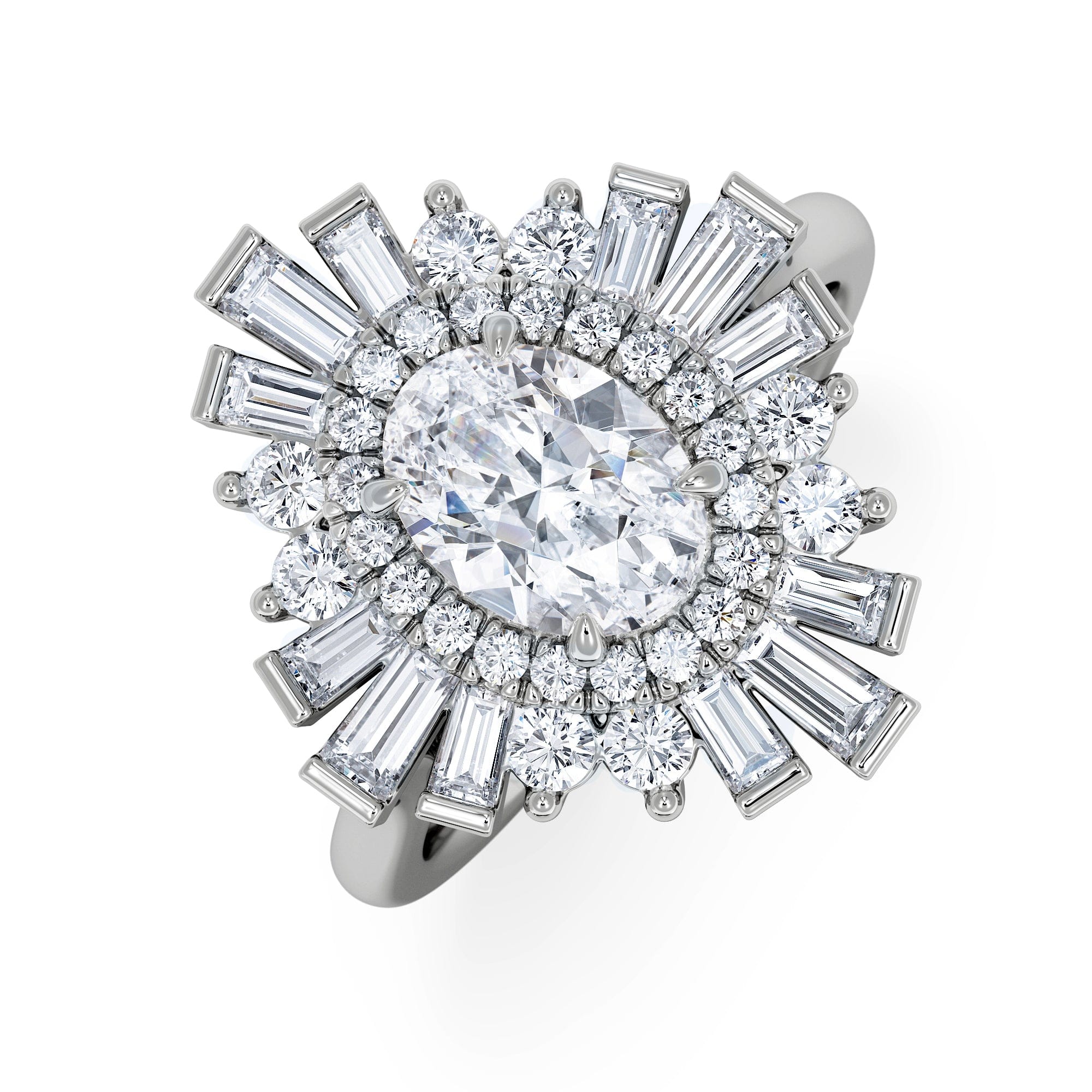 Diamond The Radiance Lab Diamond Ring 2.00ct H/SI Set in 9K White Gold