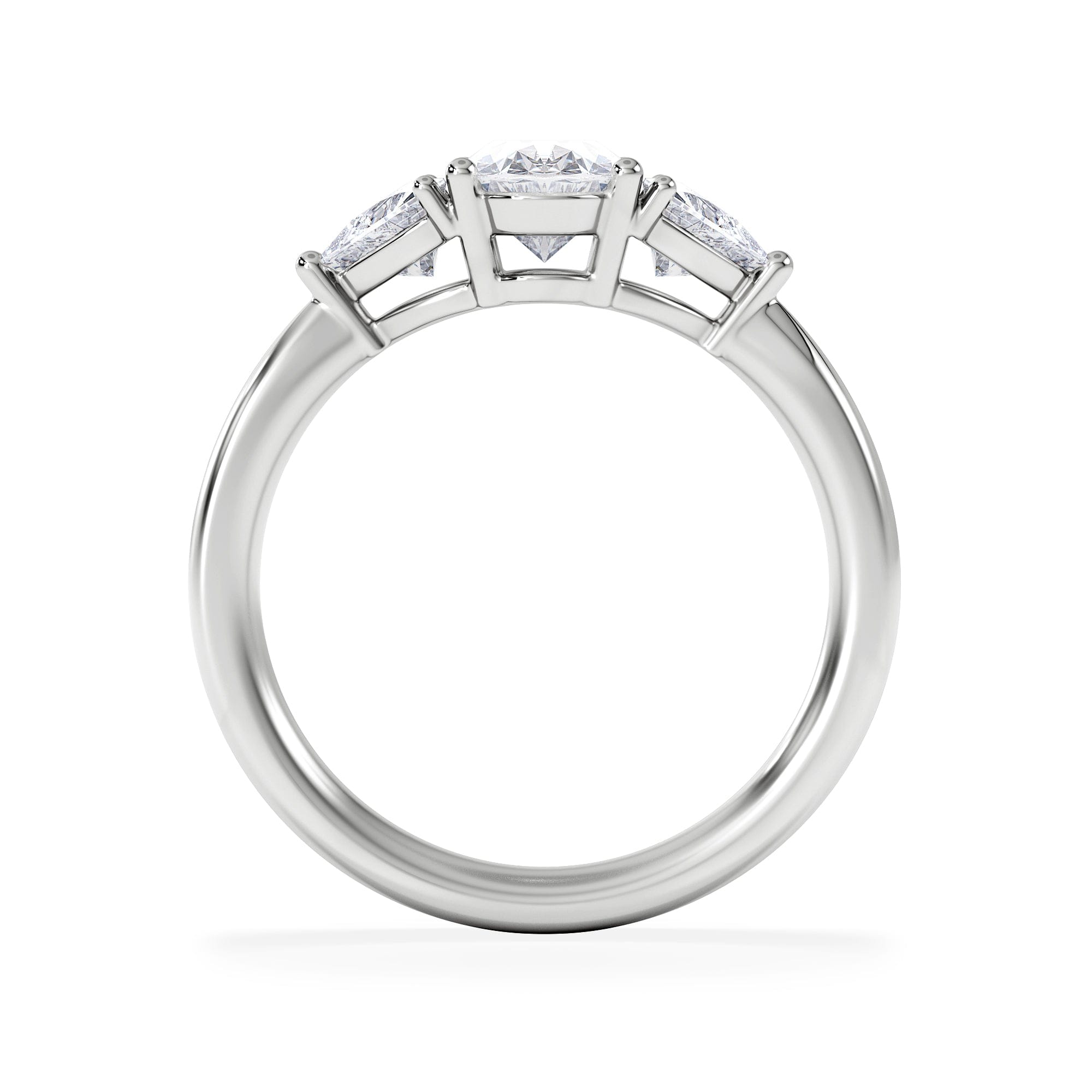Diamond Dalia Lab Diamond Oval with Trillions 1.70ct Ring in Platinum F/VS1