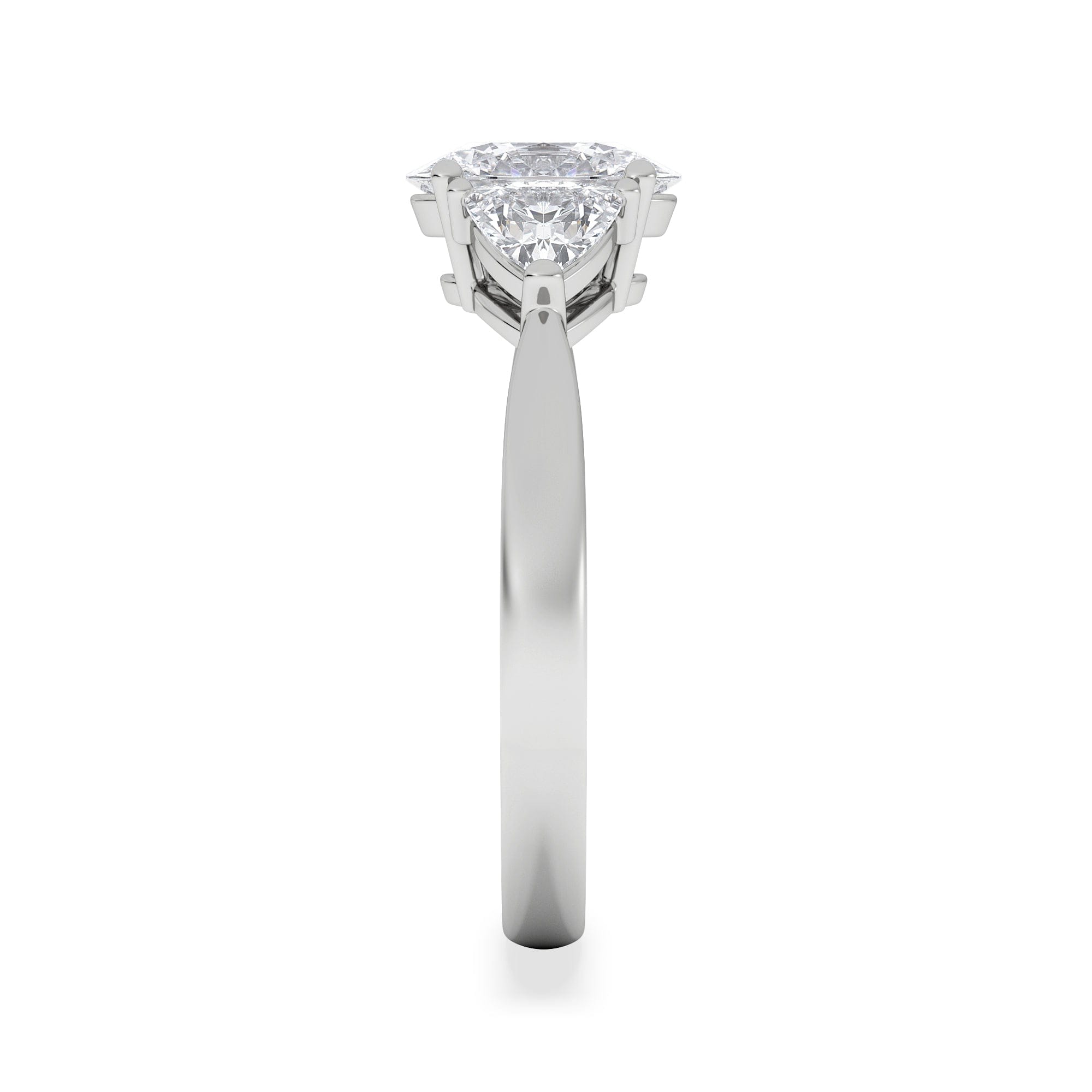 Diamond Dalia Lab Diamond Oval with Trillions 1.70ct Ring in Platinum F/VS1
