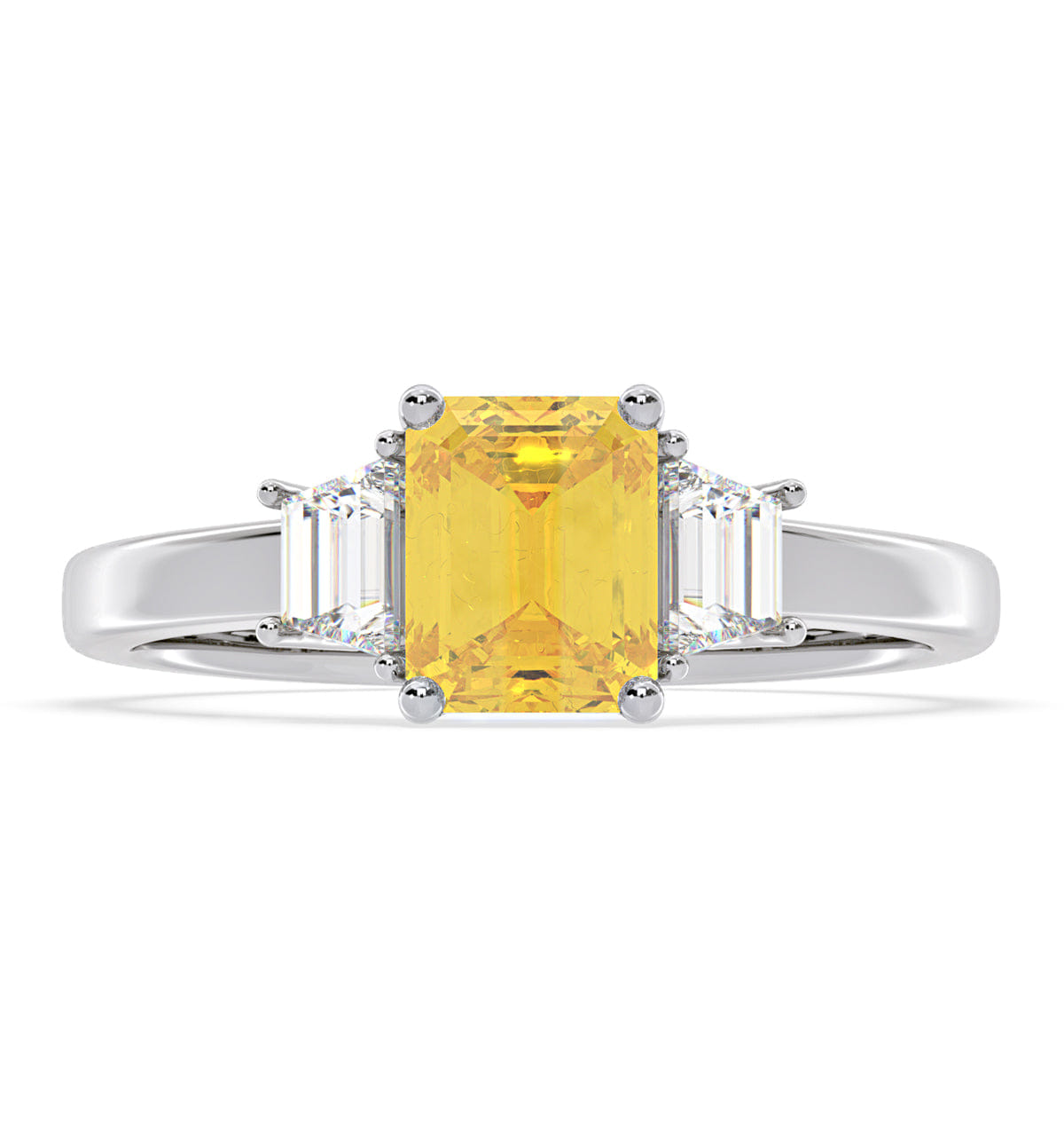 Diamond Erika Yellow Lab Diamond 1.70ct Emerald Cut Ring in Platinum - Elara Collection