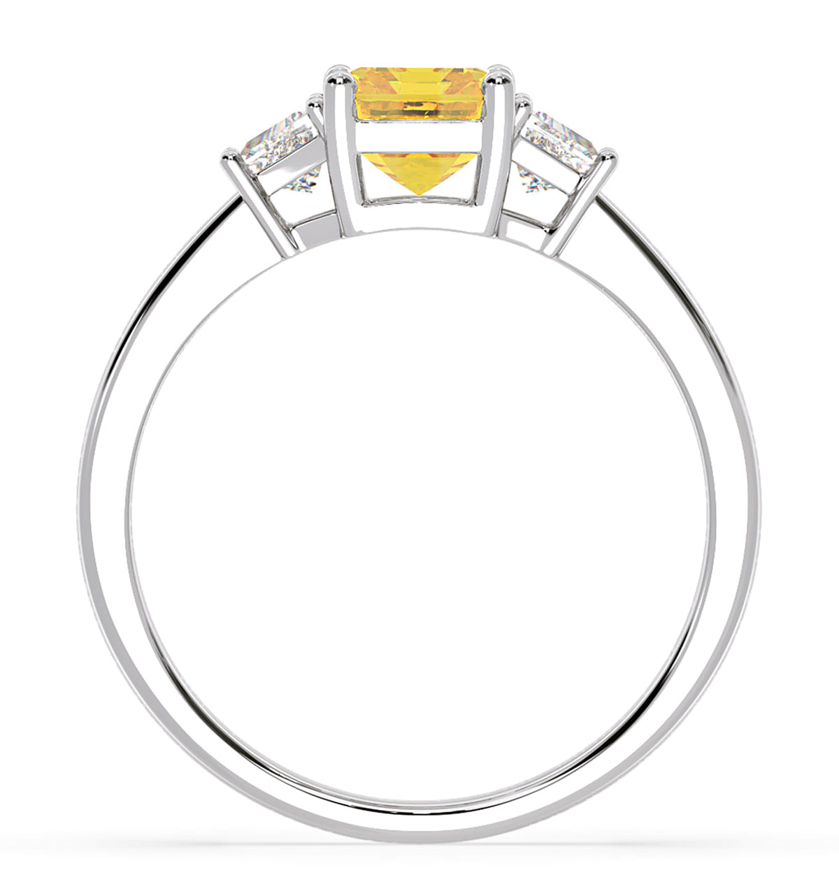 Diamond Erika Yellow Lab Diamond 1.70ct Emerald Cut Ring in Platinum - Elara Collection