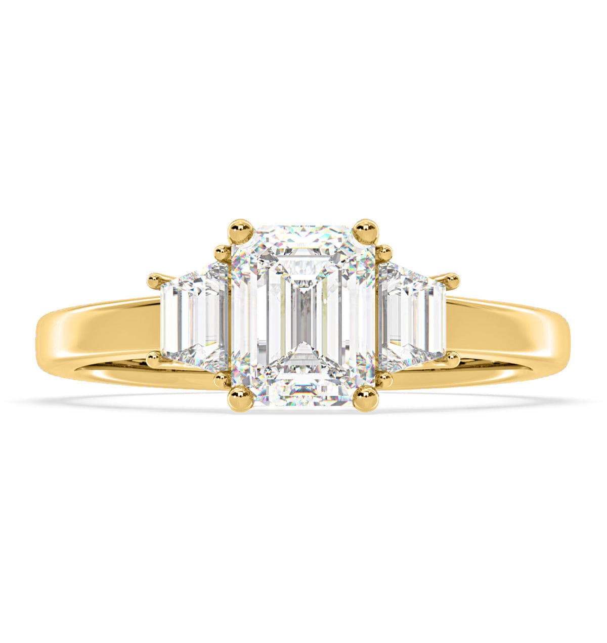 Diamond Erika Lab Diamond 1.70ct Emerald Cut Ring in 18K Yellow Gold F/VS1