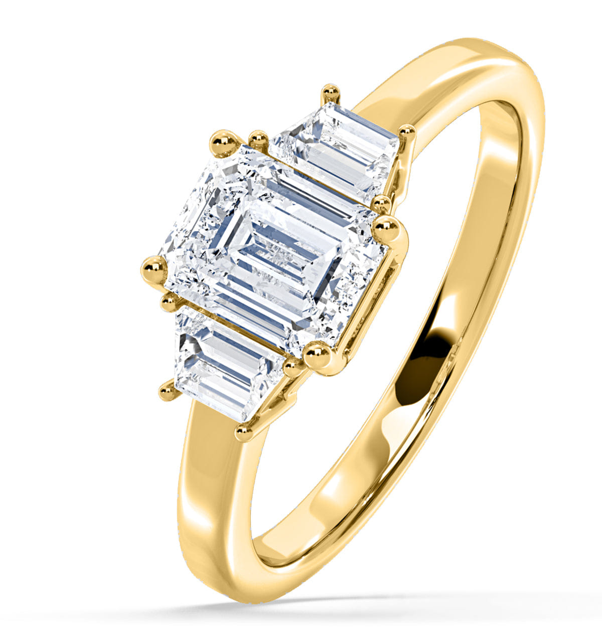Diamond Erika Lab Diamond 1.70ct Emerald Cut Ring in 18K Yellow Gold F/VS1
