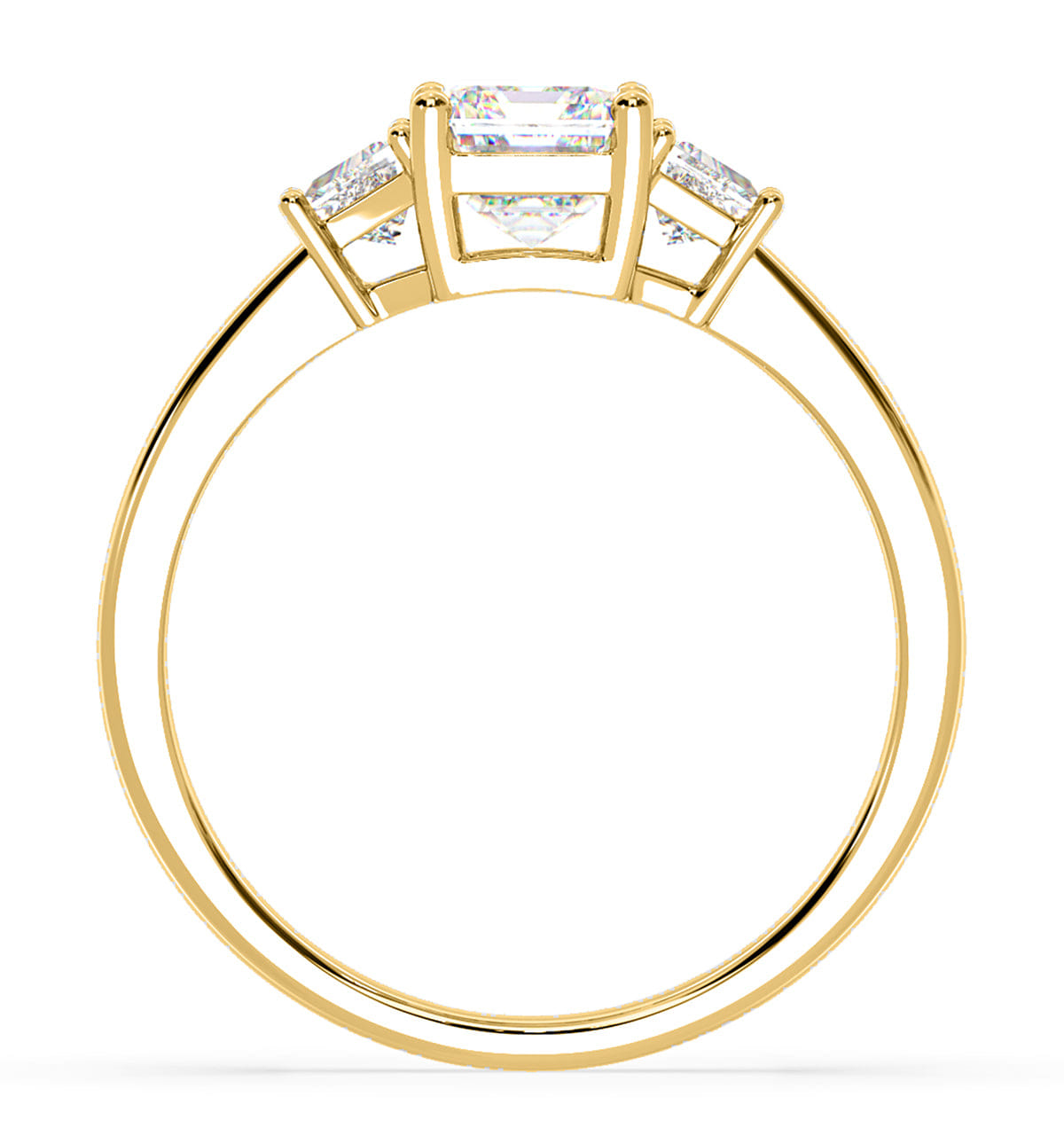Diamond Erika Lab Diamond 1.70ct Emerald Cut Ring in 18K Yellow Gold F/VS1