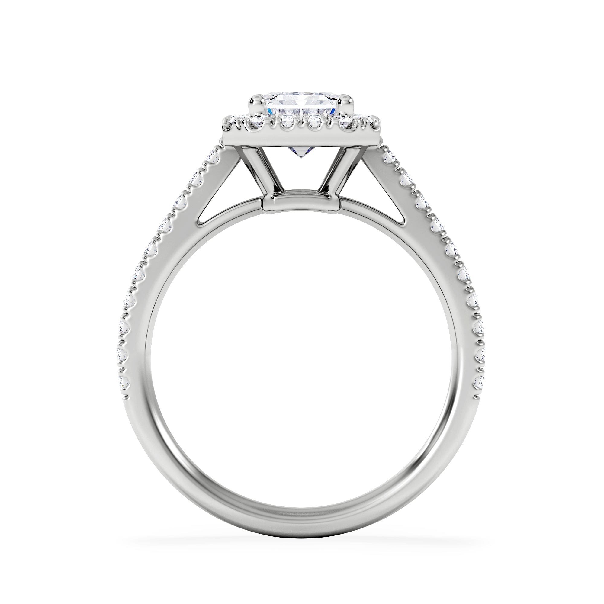 Diamond Annabelle Lab Diamond Halo Engagement Ring 18K White Gold 2.15ct F/VS1