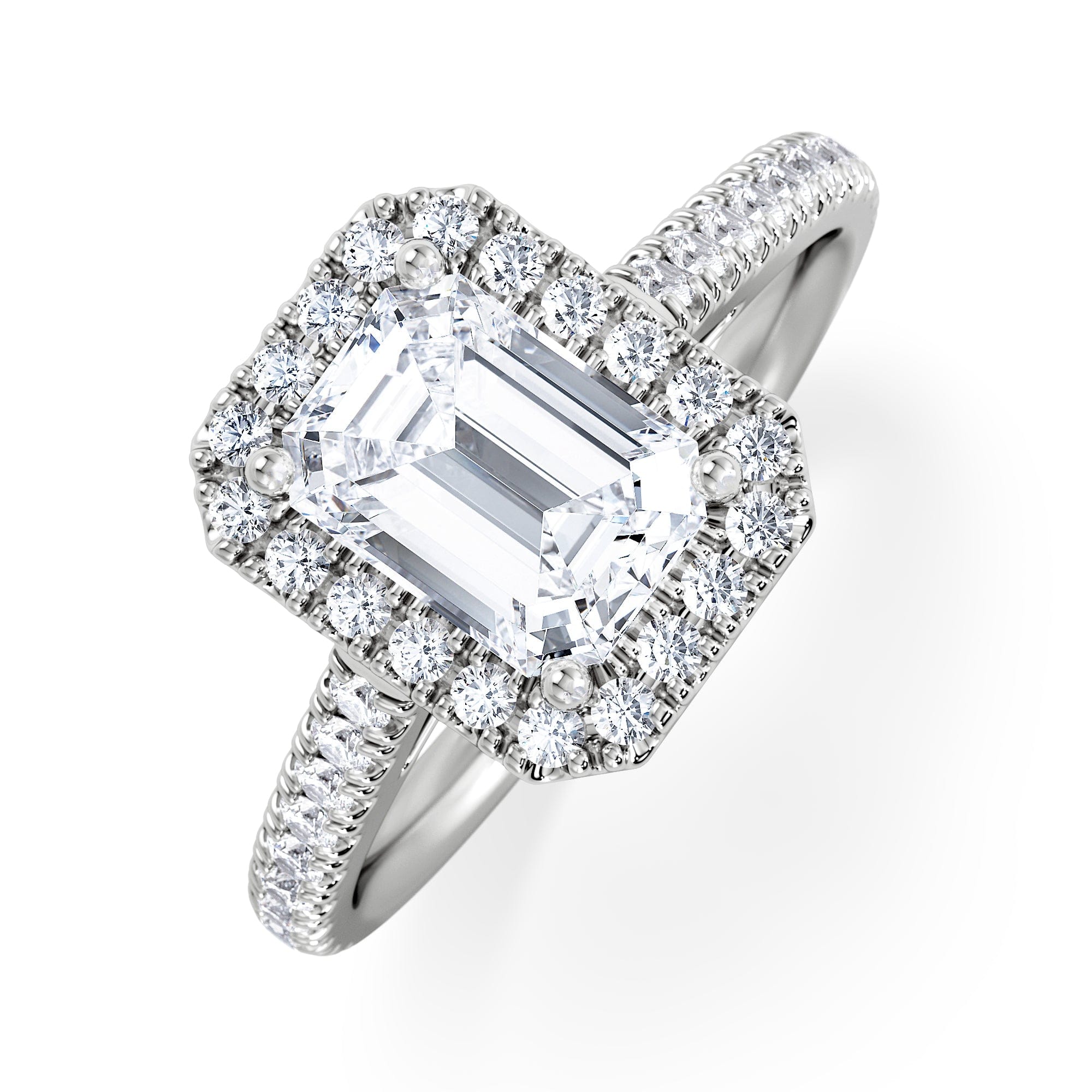 Diamond Annabelle Lab Diamond Halo Engagement Ring in Platinum 2.15ct F/VS1