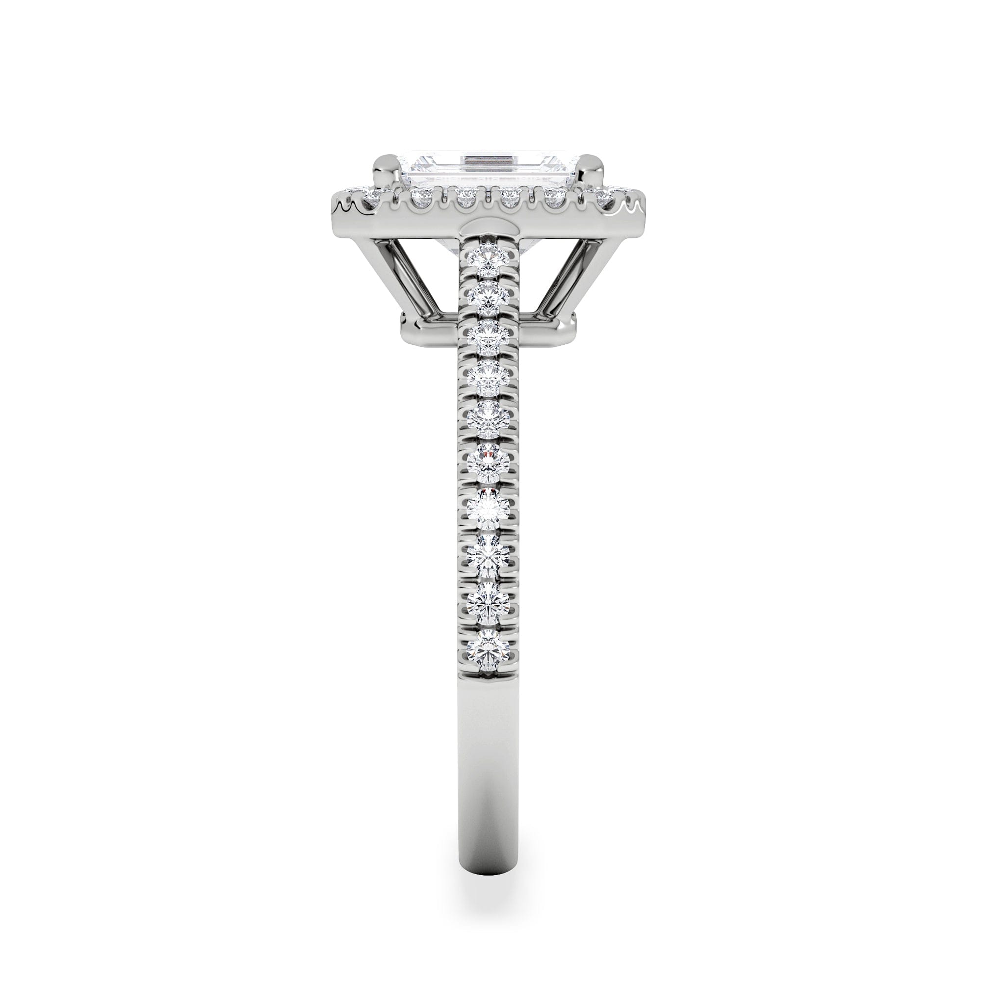 Diamond Annabelle Lab Diamond Halo Engagement Ring in Platinum 2.15ct F/VS1