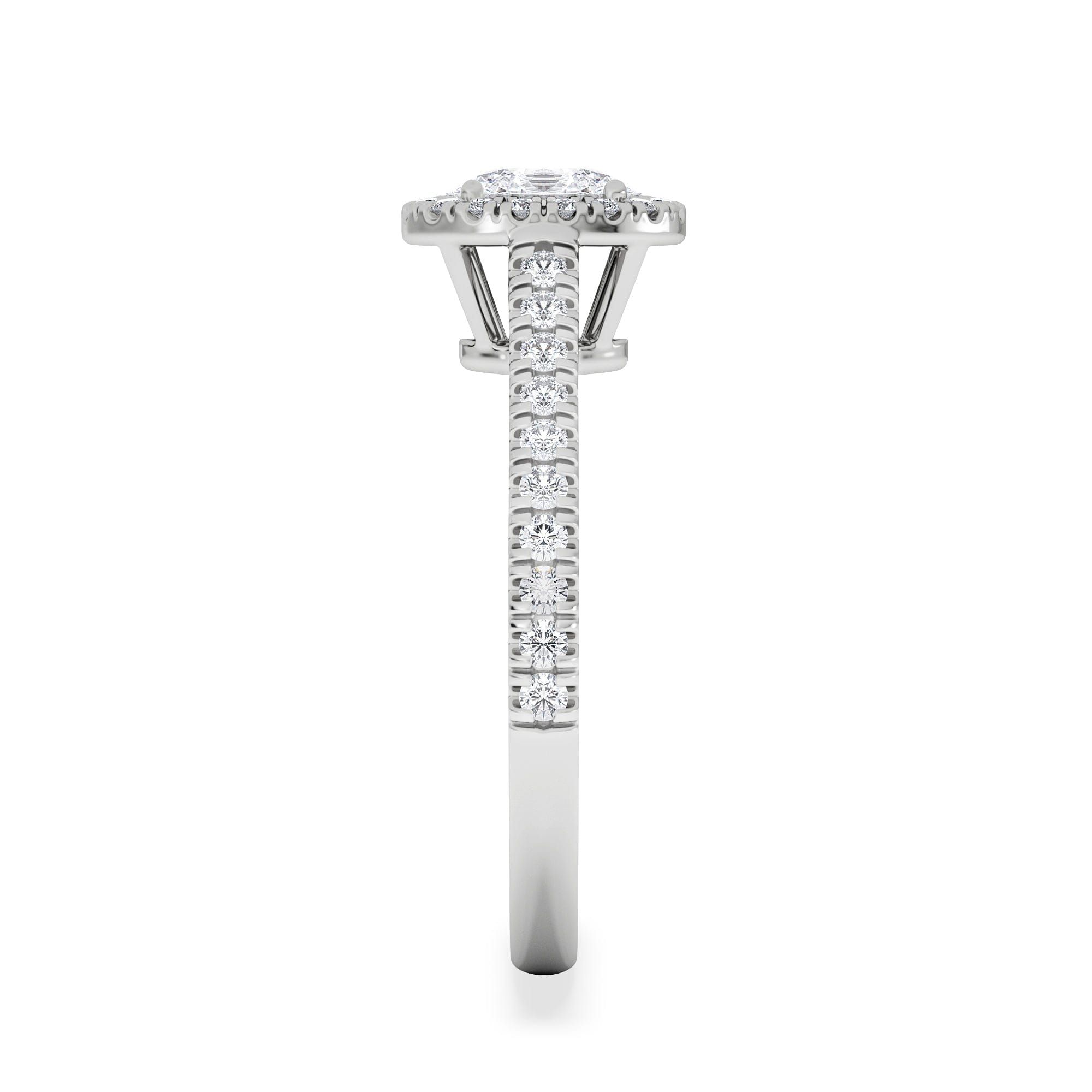 Diamond Georgina Lab Oval Diamond Halo Engagement Ring Platinum 1.00ct F/VS1