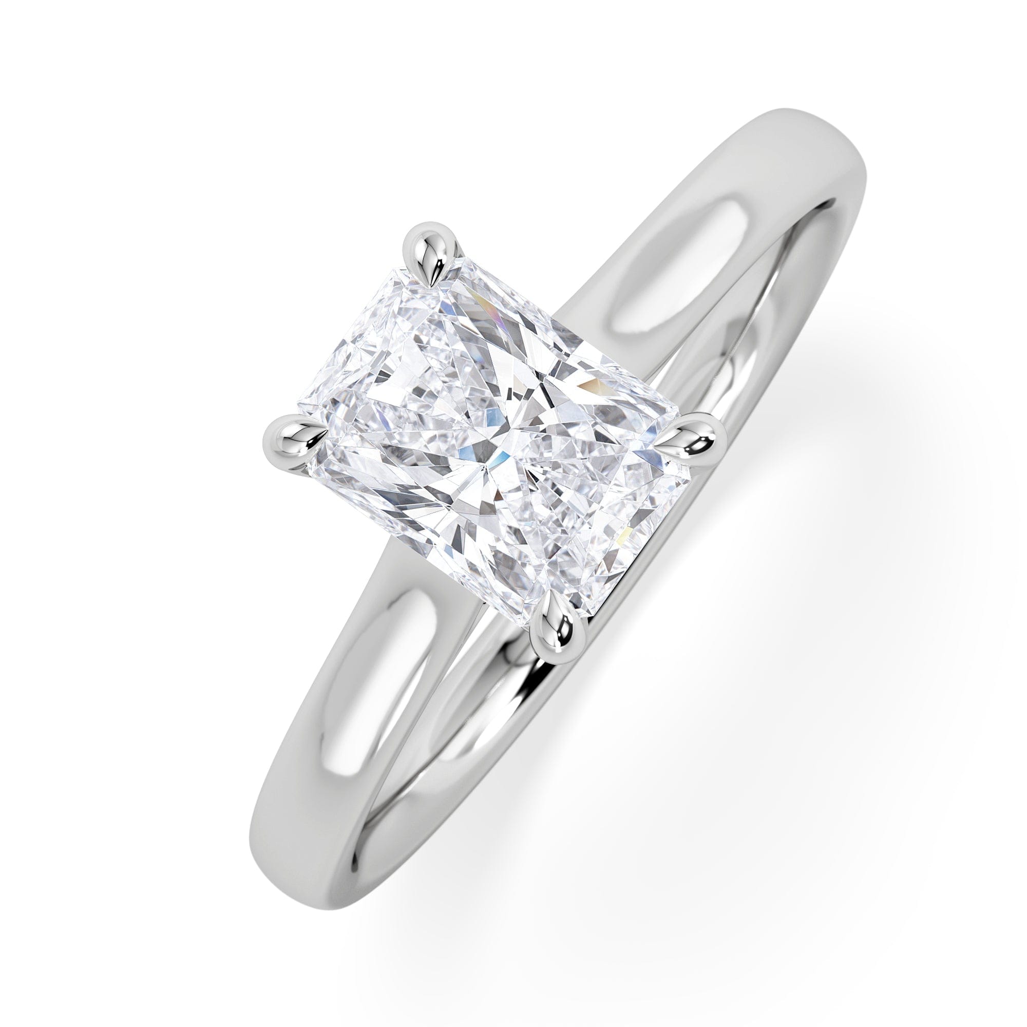 Diamond Amora Radiant 1.00ct Hidden Halo Lab Diamond Engagement Ring F/VS1 Set in Platinum