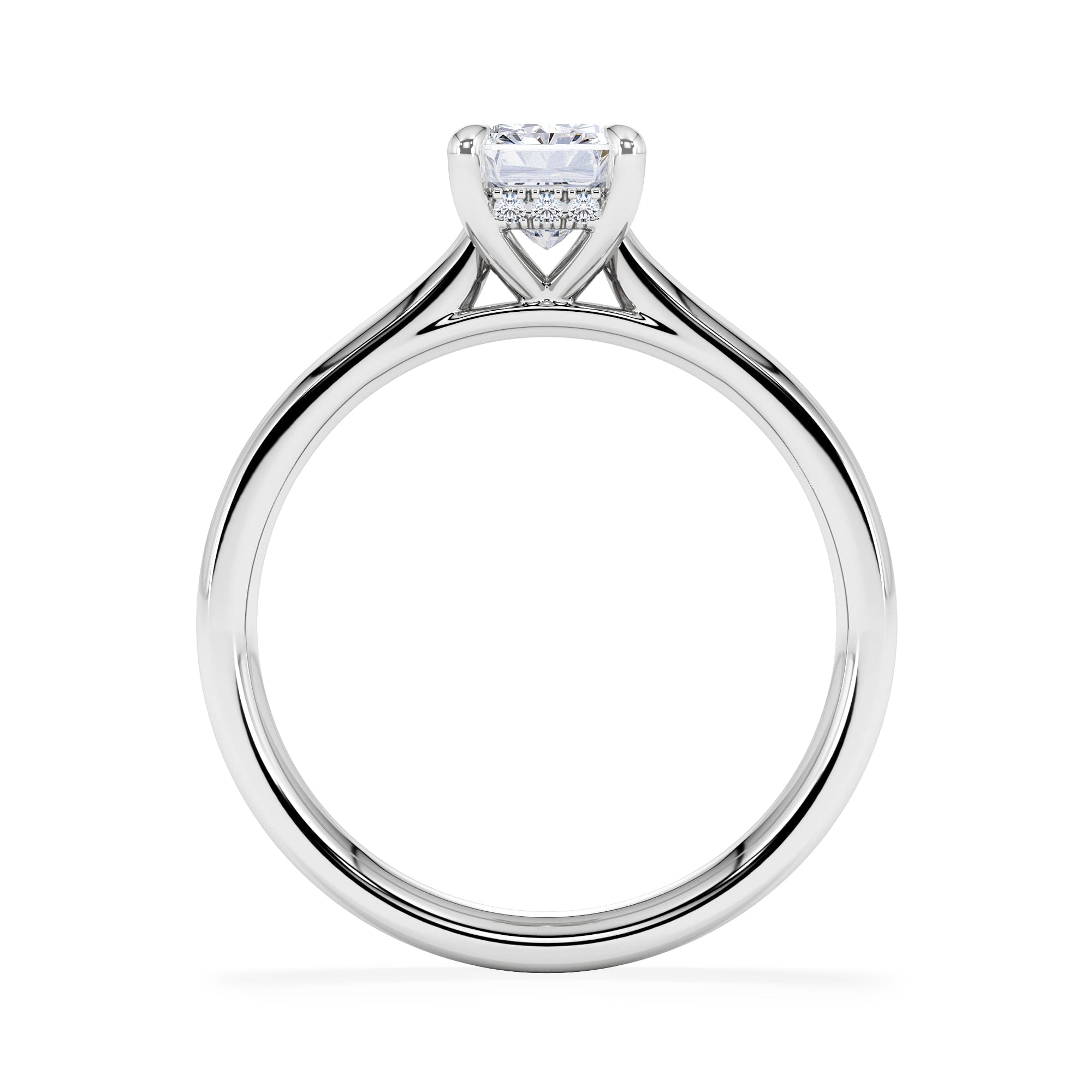 Diamond Amora Radiant 1.00ct Hidden Halo Lab Diamond Engagement Ring F/VS1 Set in Platinum