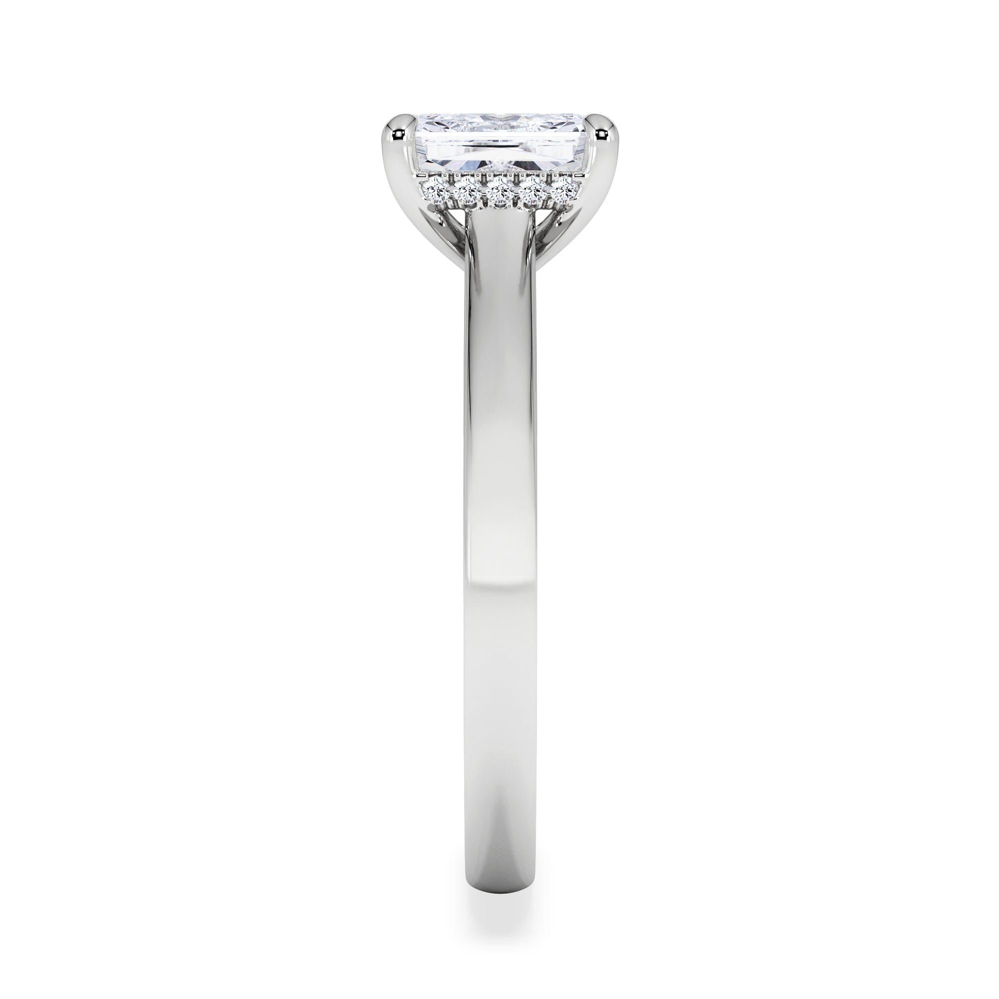 Diamond Amora Radiant 1.00ct Hidden Halo Lab Diamond Engagement Ring F/VS1 Set in Platinum