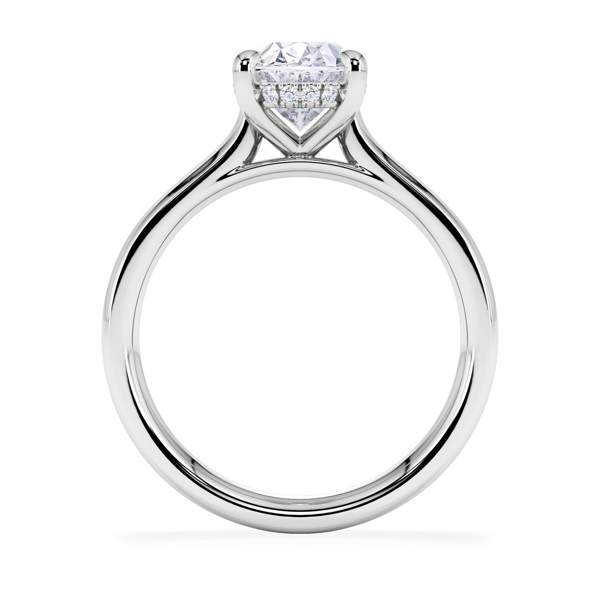Diamond Amora Oval 2.00ct Hidden Halo Lab Diamond Engagement Ring F/VS1 Set in Platinum