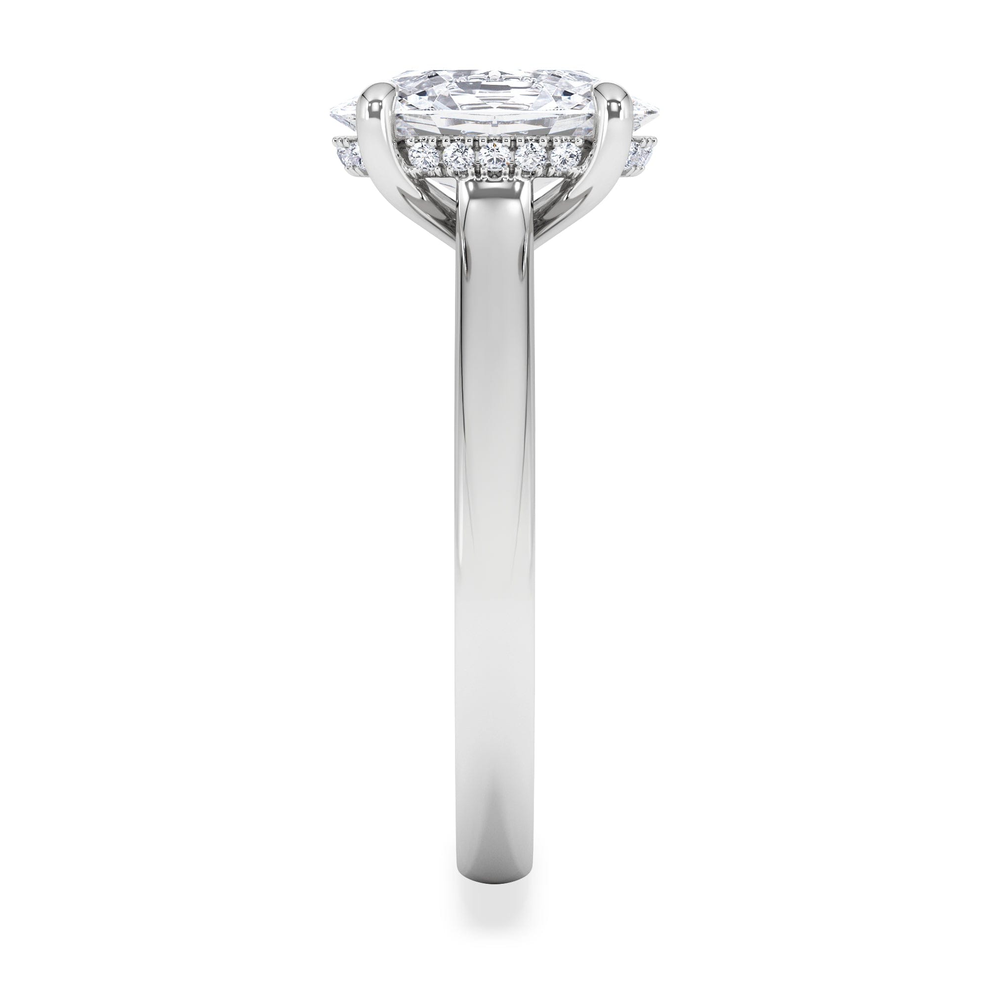 Diamond Amora Oval 2.00ct Hidden Halo Lab Diamond Engagement Ring F/VS1 Set in Platinum