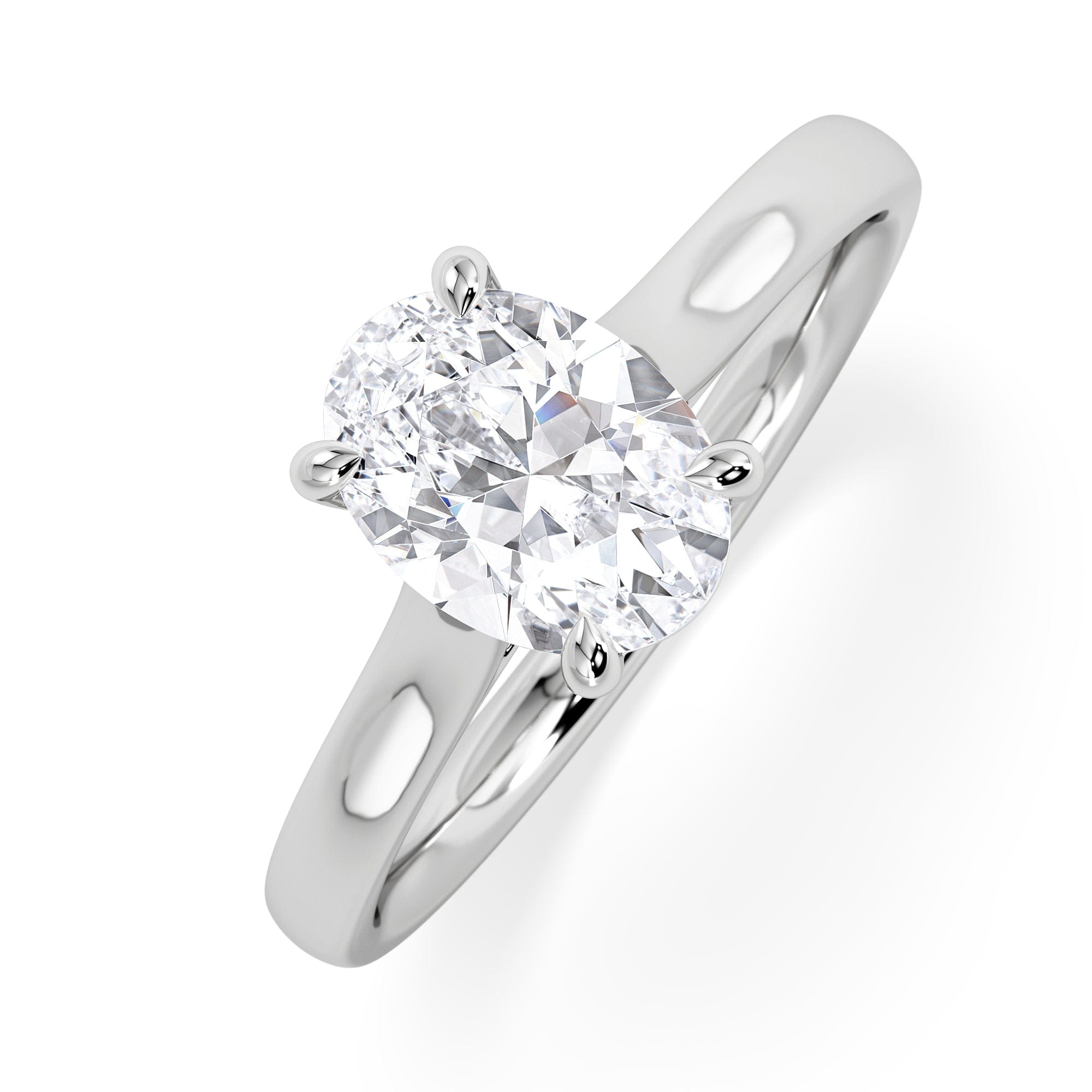Diamond Amora Oval 1.00ct Lab Diamond Engagement Ring F/VS1 Set in Platinum