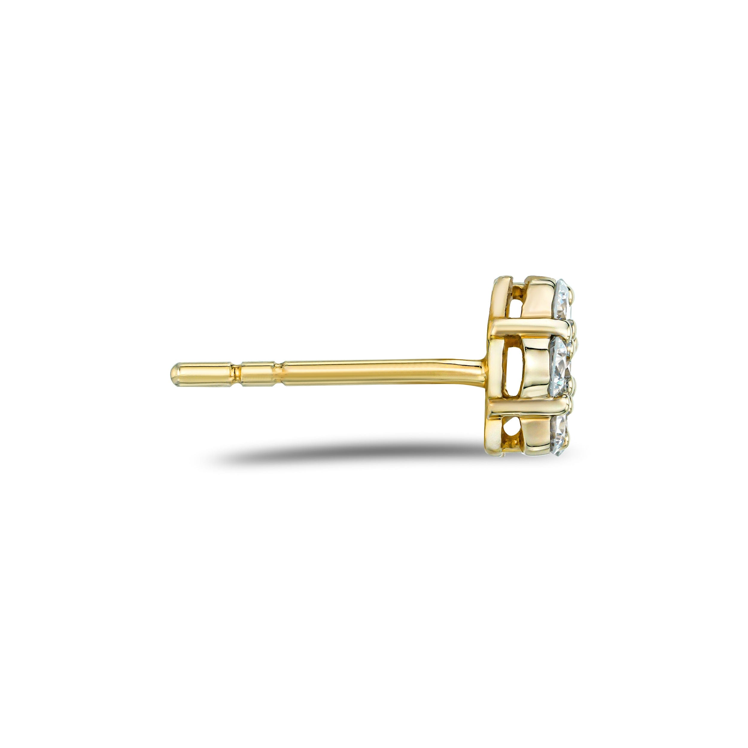 Diamond 0.50ct Lab Diamond Cluster Earrings in 9K Yellow gold and H/SI Quality