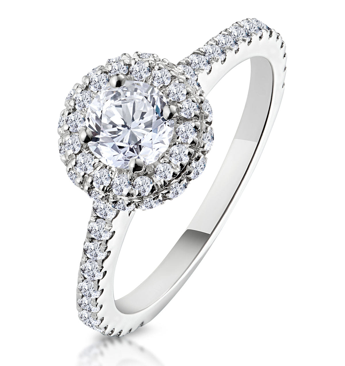 Diamond Valerie Diamond Halo Engagement Ring in Platinum 1.10ct G/SI2
