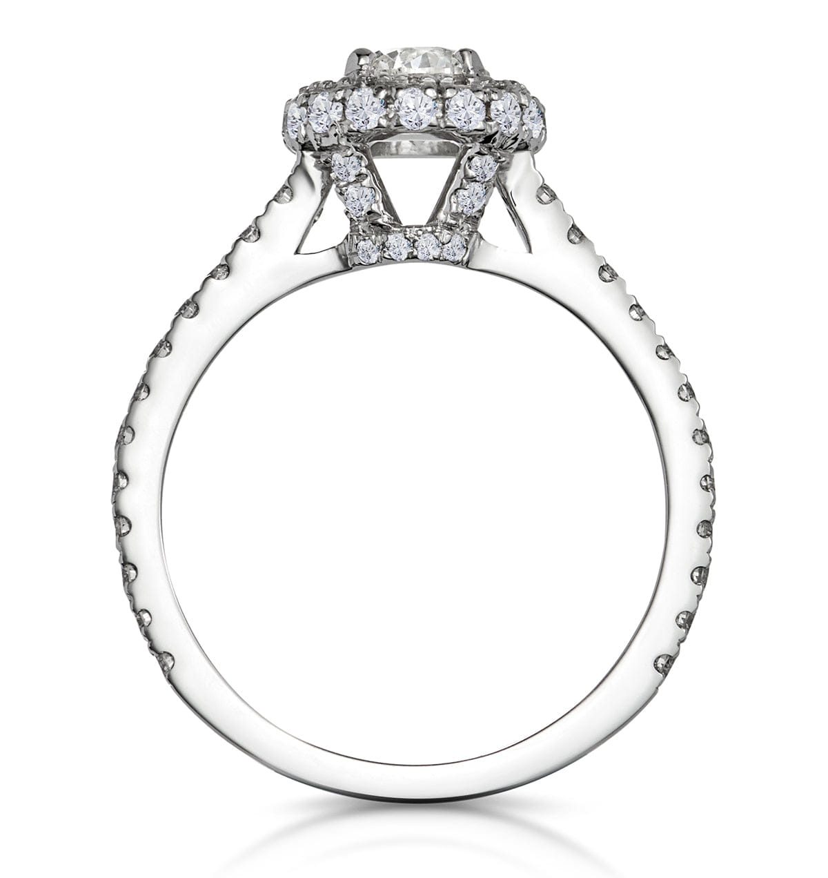 Diamond Valerie Diamond Halo Engagement Ring in Platinum 1.10ct G/SI2