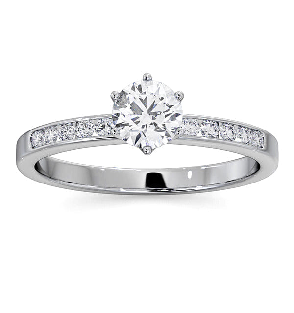 Diamond Charlotte Diamond Engagement Side Stone Ring 18KW Gold 0.65CT SI2